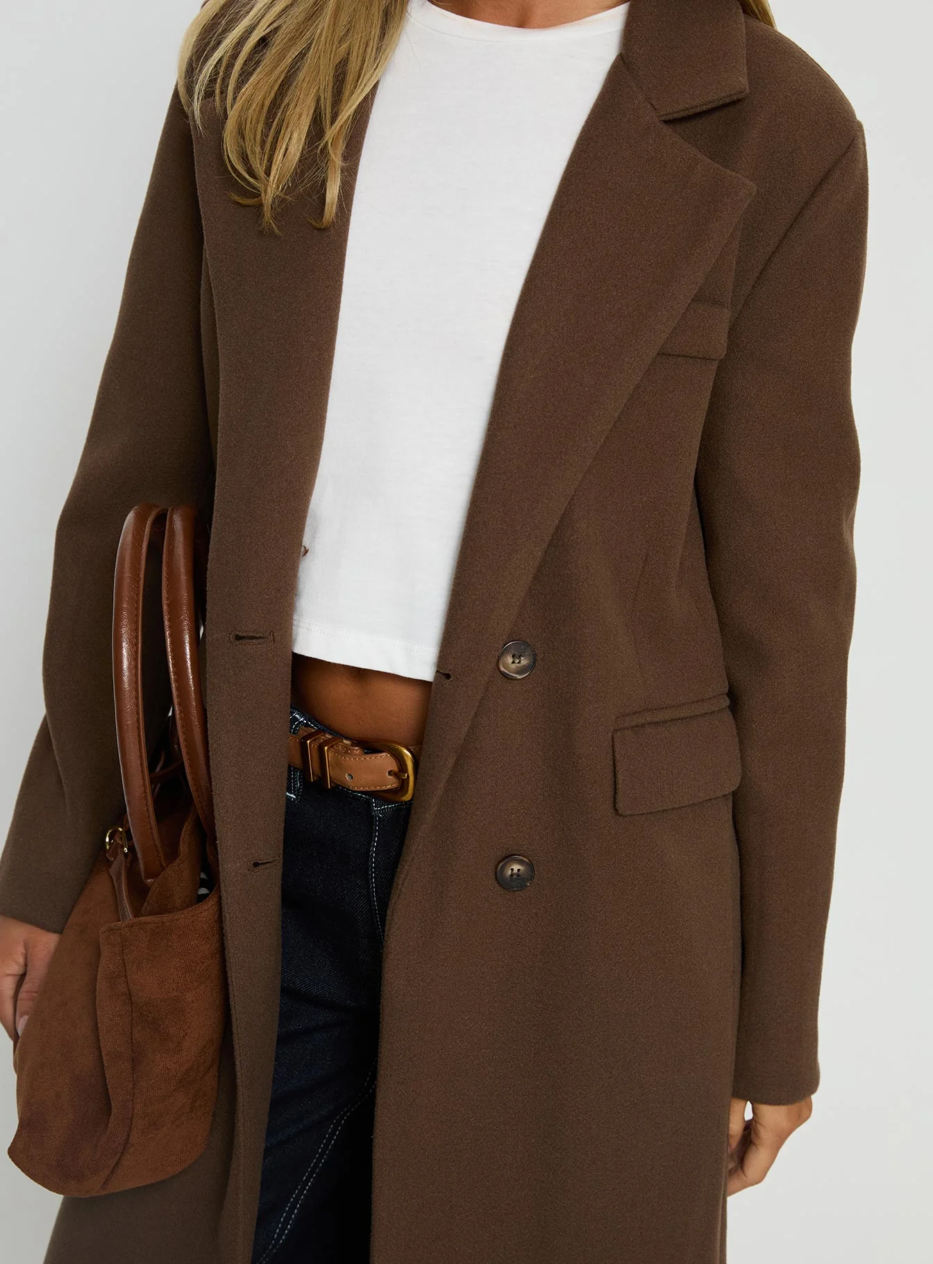 Lovergirl Longline Coat Brown