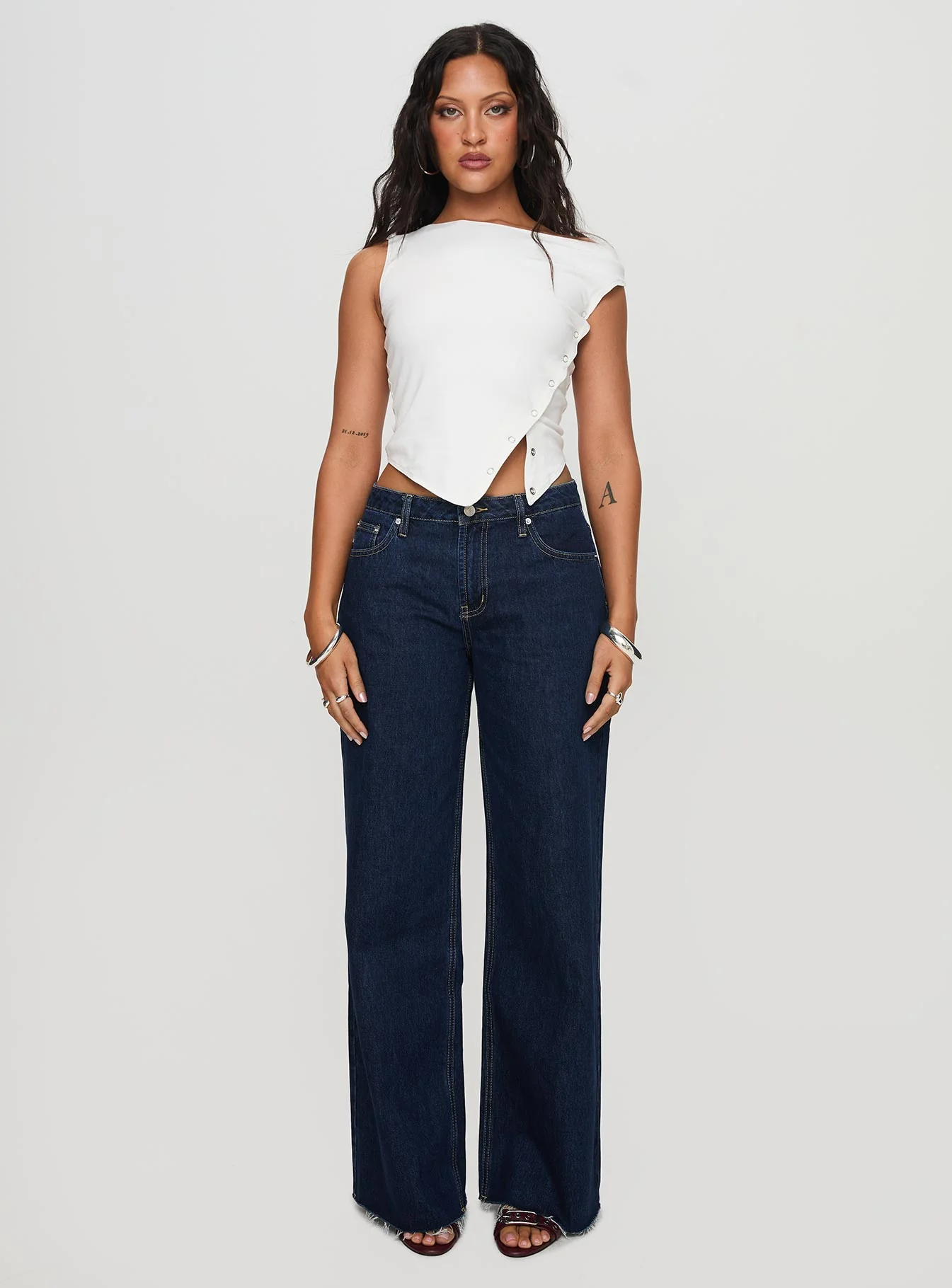 Darla Low Rise Straight Leg Jean Dark Blue Wash
