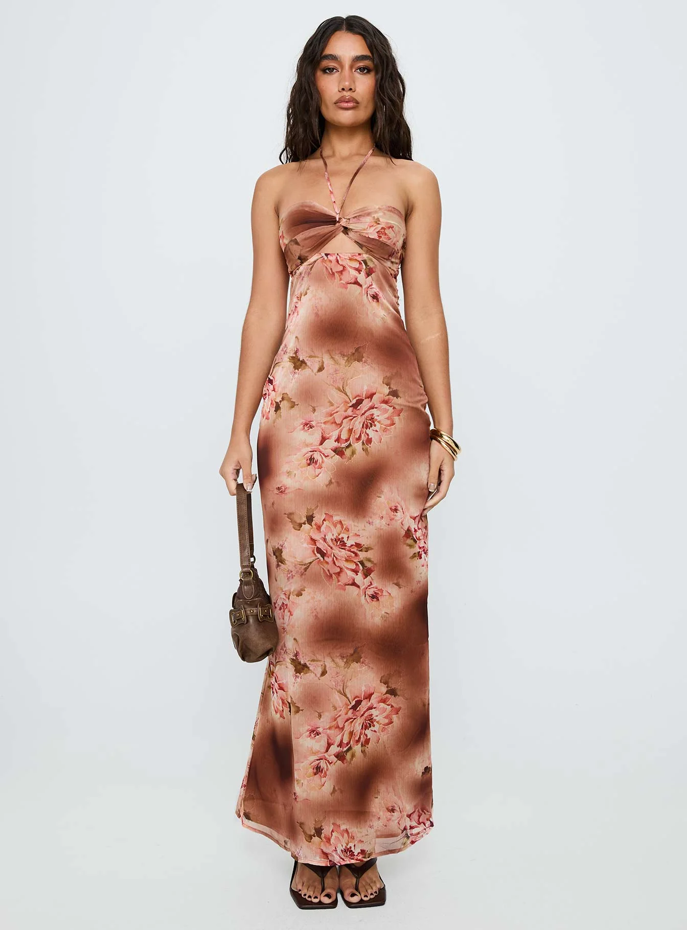 Saye Halter Twist Maxi Dress Multi