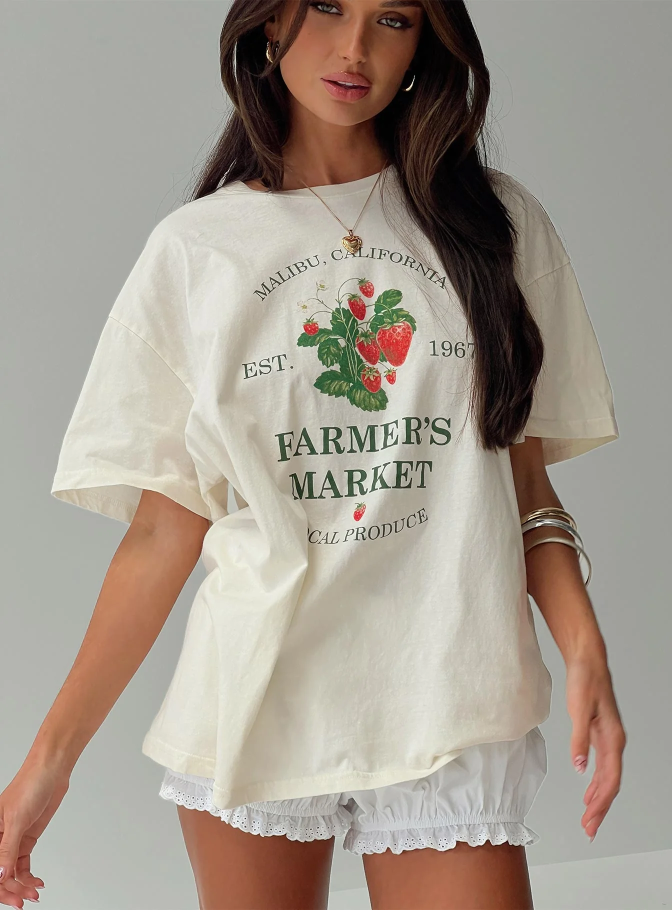 Local Produce Oversized Tee White