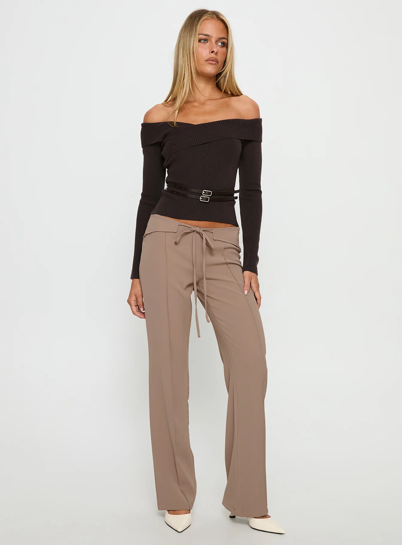 Narratives Wrap Tie Trouser Pant Taupe