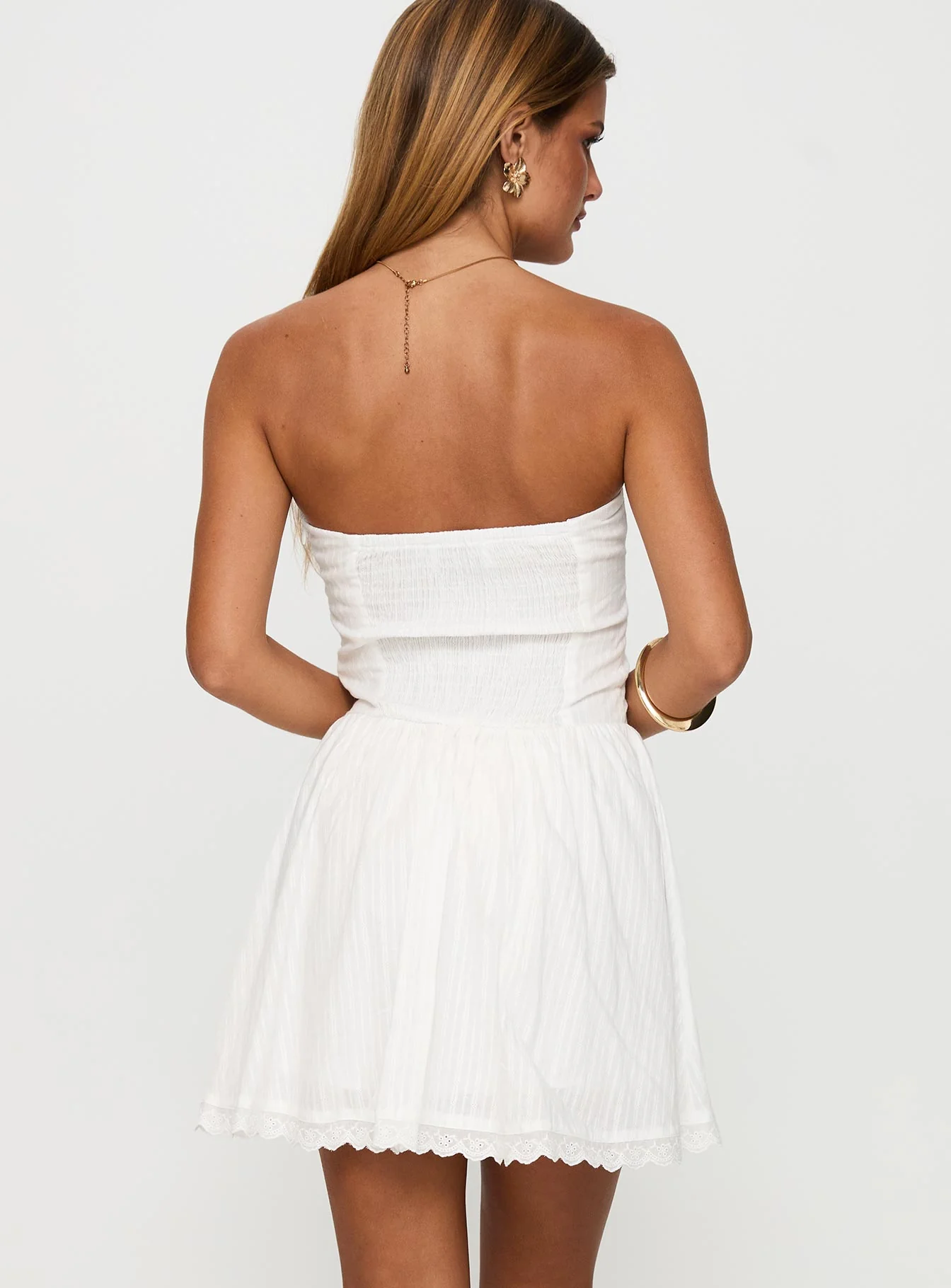 Mirella Strapless Mini Dress White