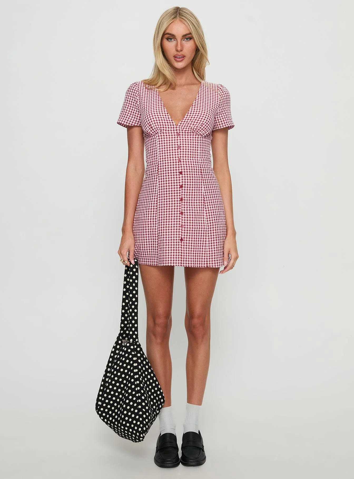 Loveliness Playsuit Red Check