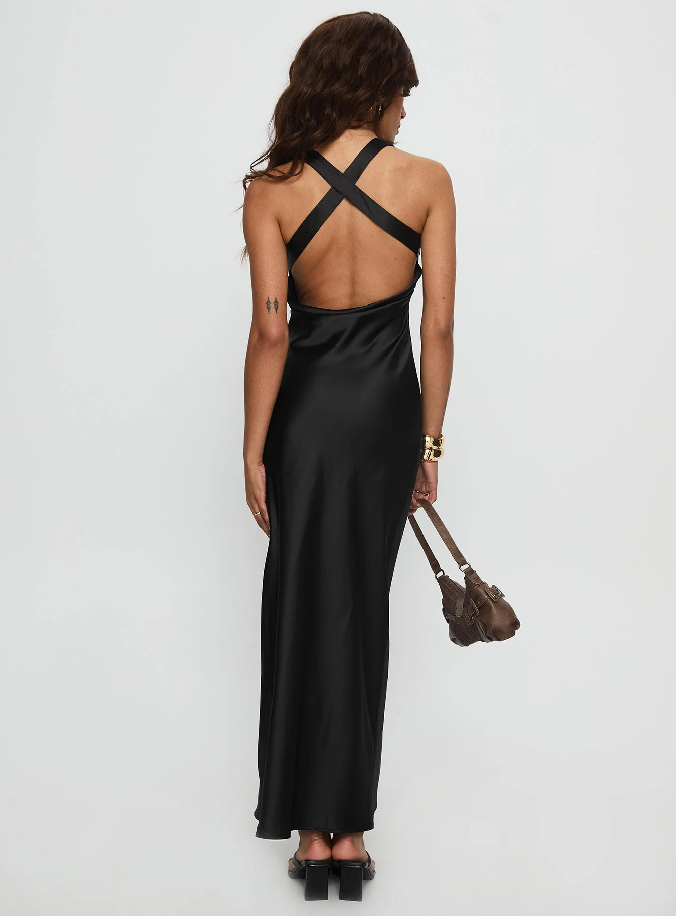 Alter Egos Drape Maxi Dress Black