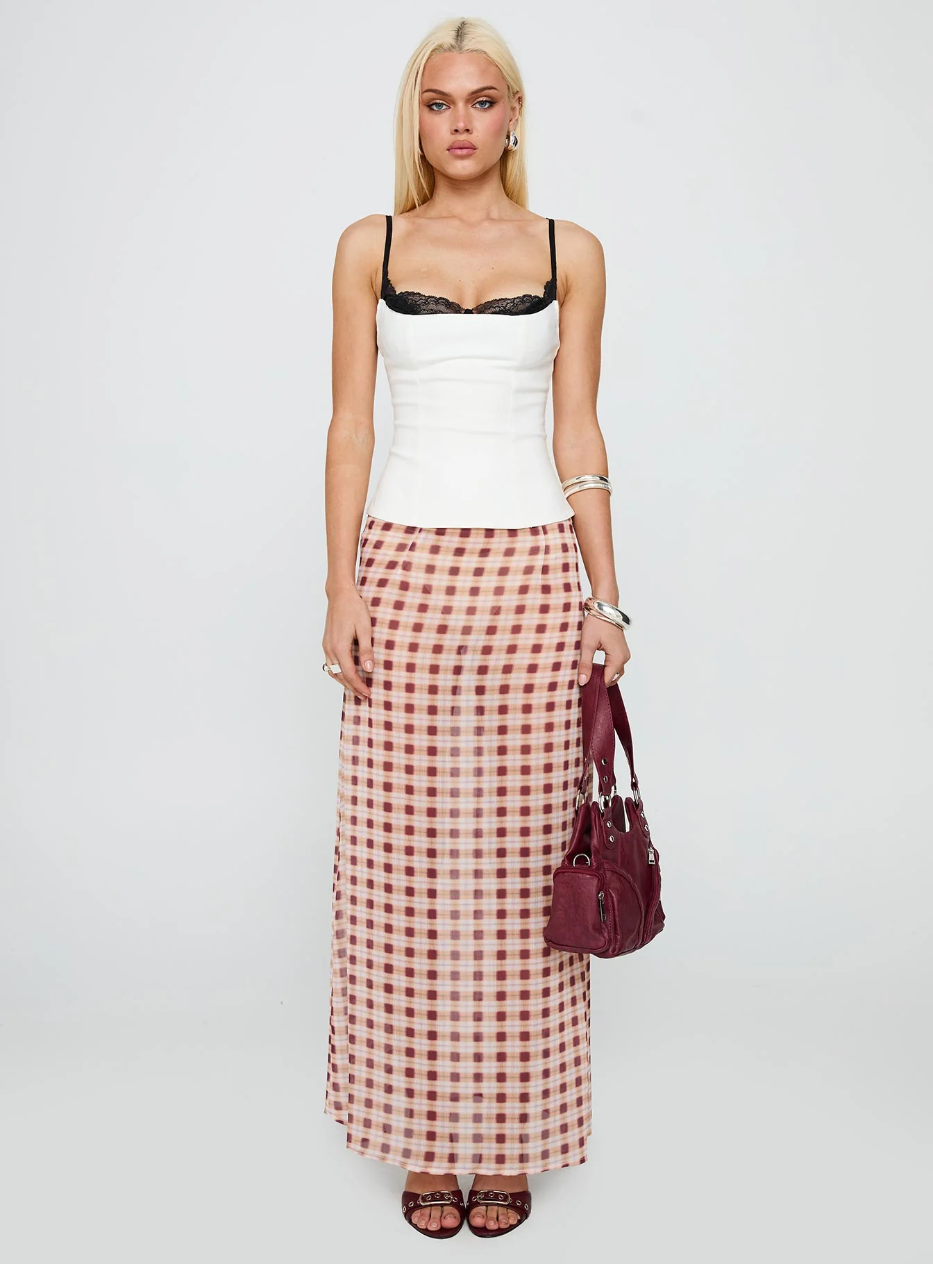 Renaissance Corset Lace Top White / Black