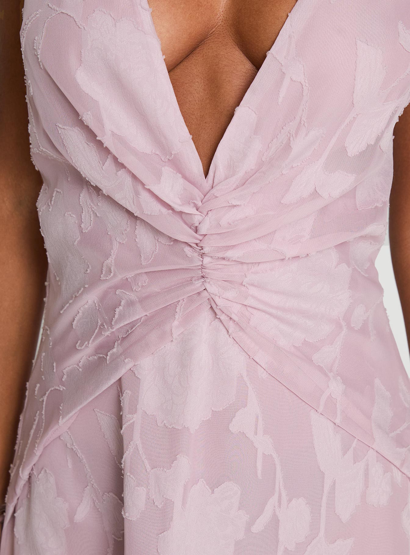 Frederica Plunge Burnout Maxi Dress Mauve