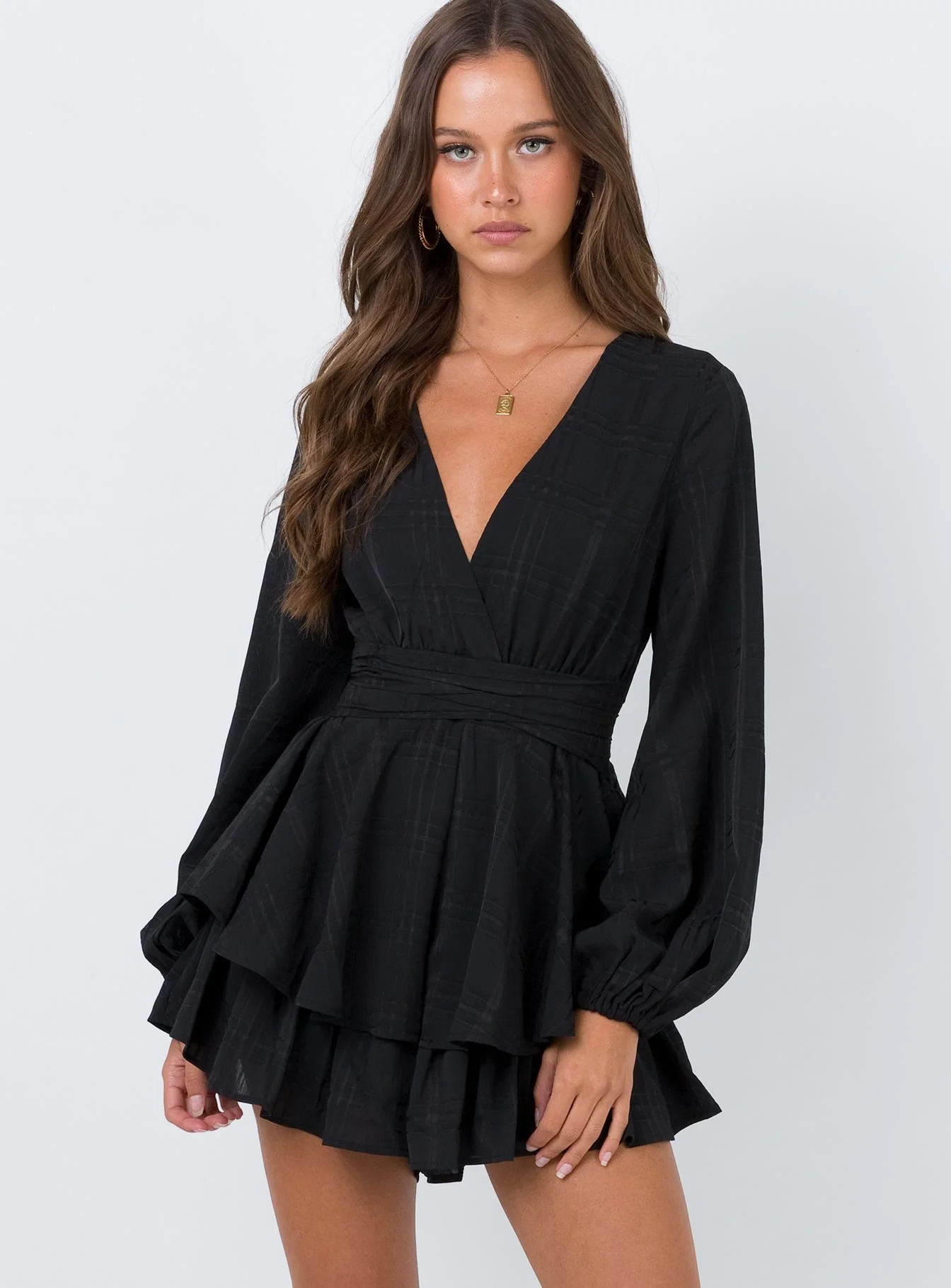 String Of Stars Romper Black