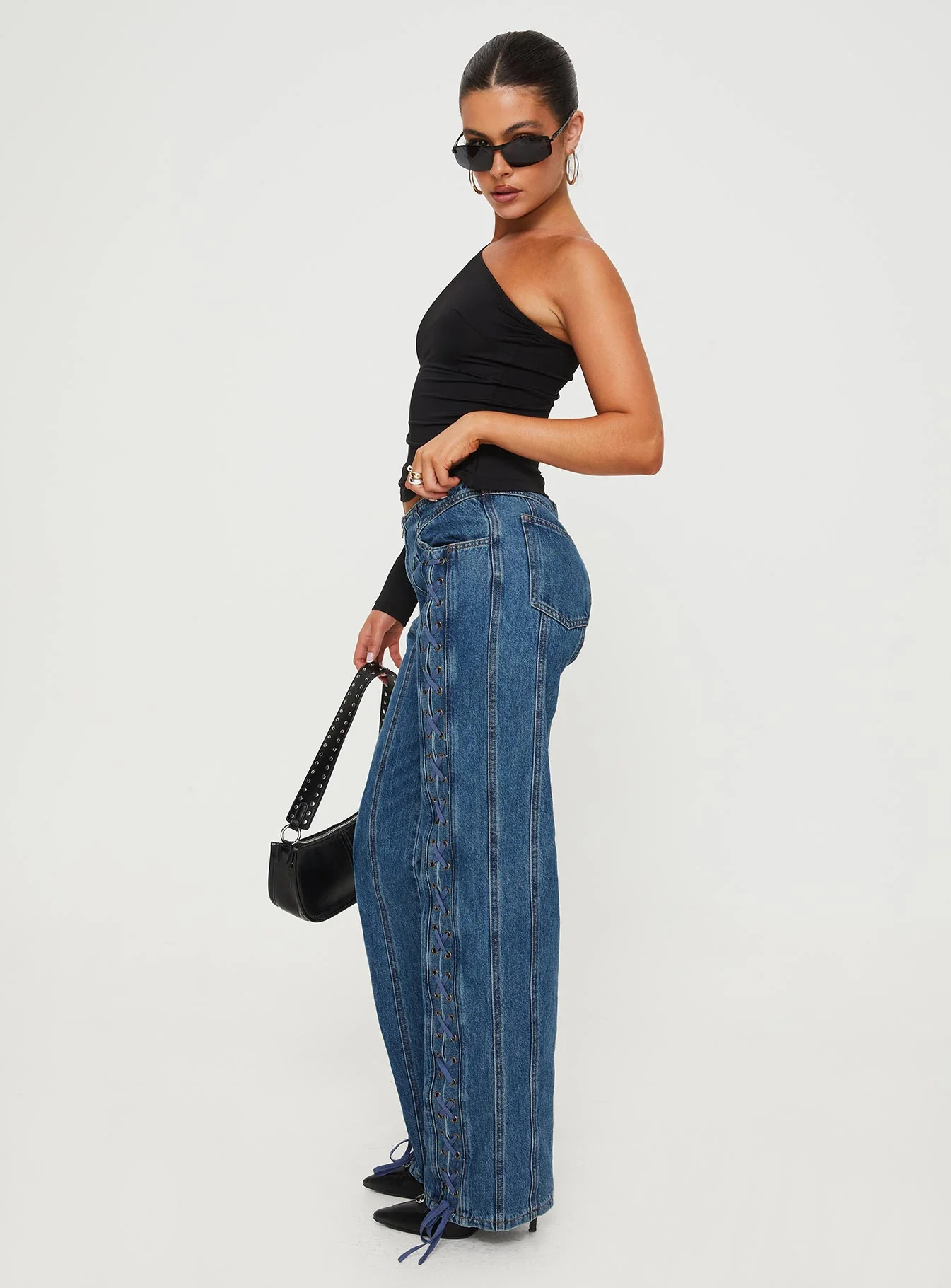 Day Dream Mid Rise Straight Leg Jeans Dark Blue Wash