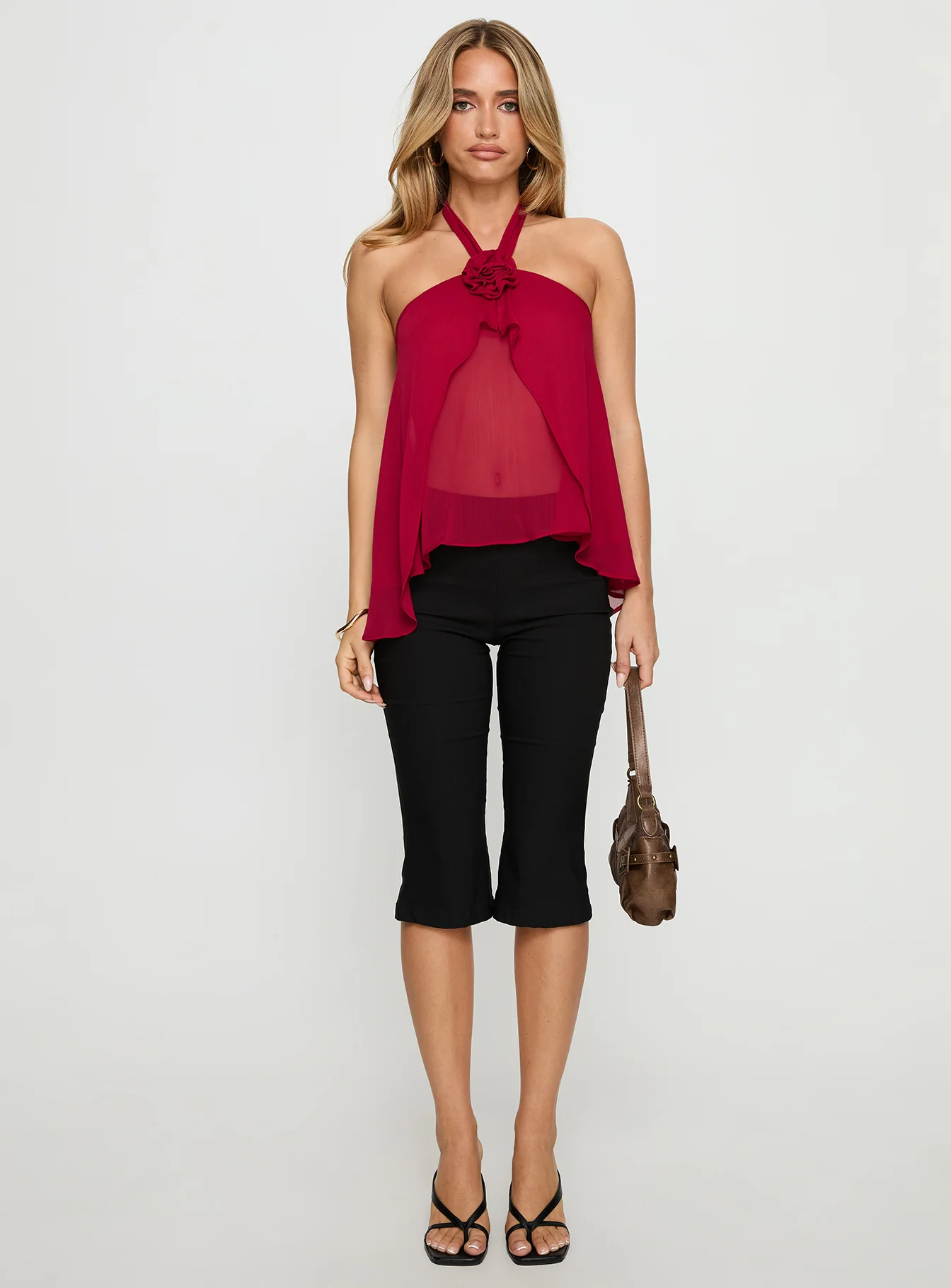 Zoanne Chiffon Layered Top Guava