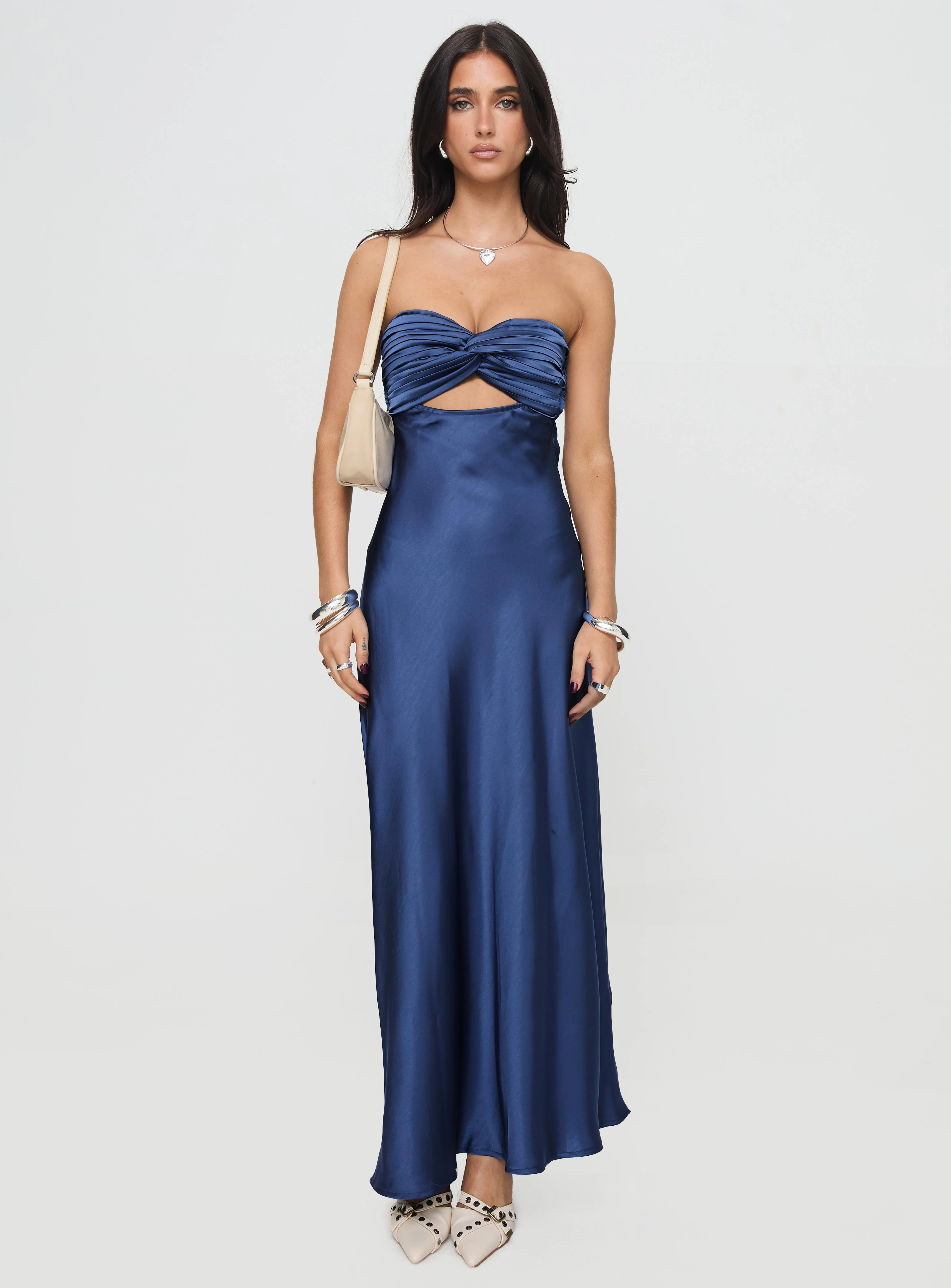 Faviola Strapless Maxi Dress Blue