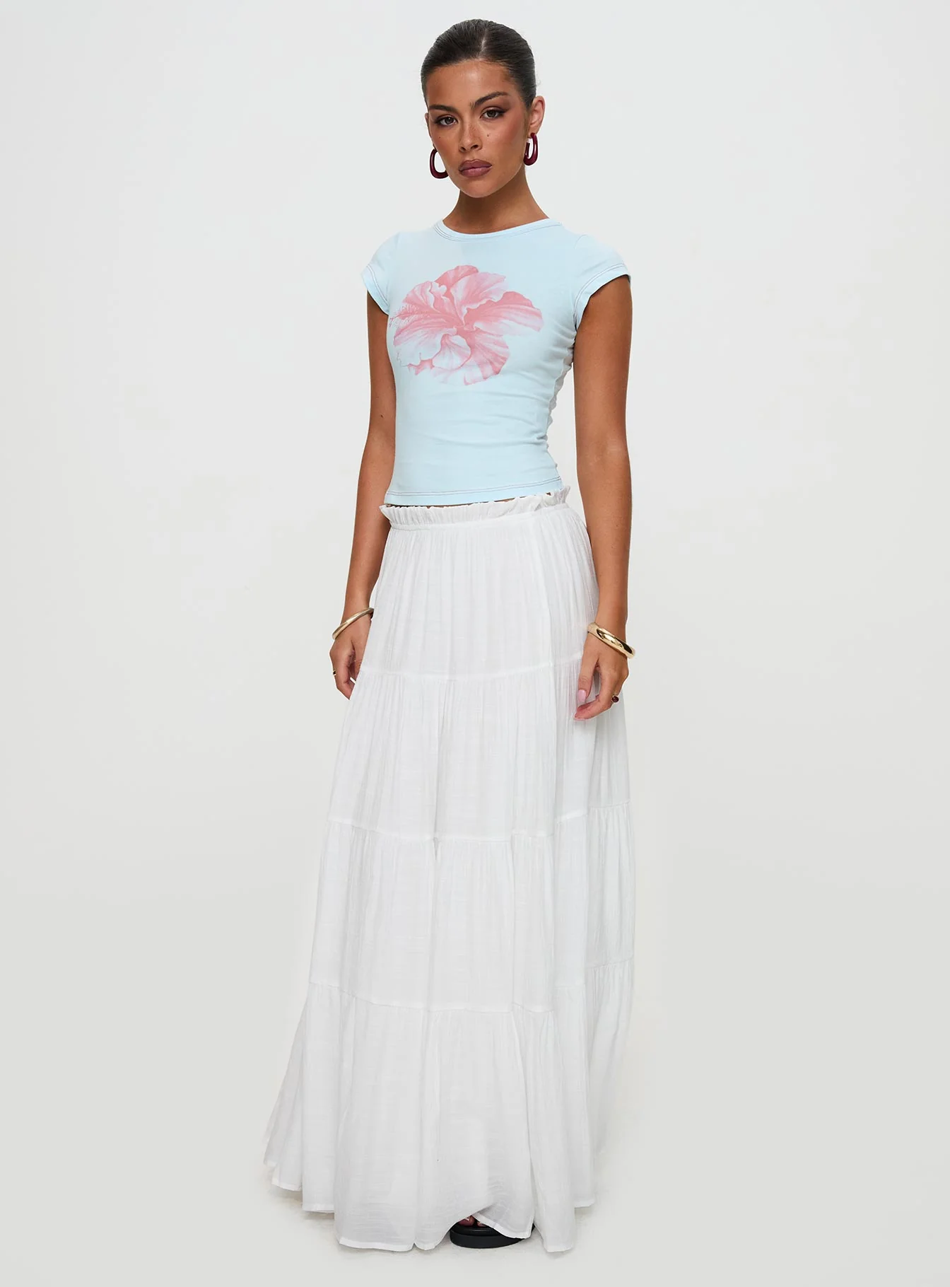 Mya Maxi Skirt White