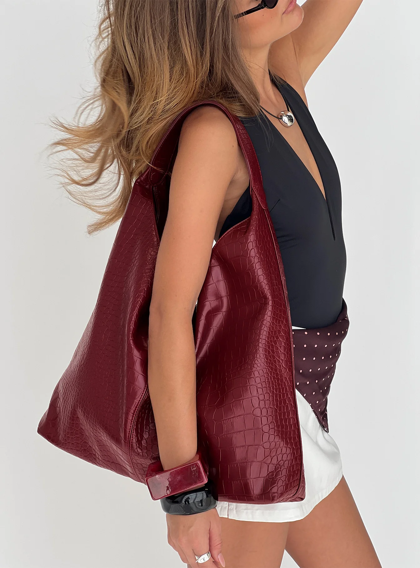 Treat Me Nice Oversized Shoulder Bag Red