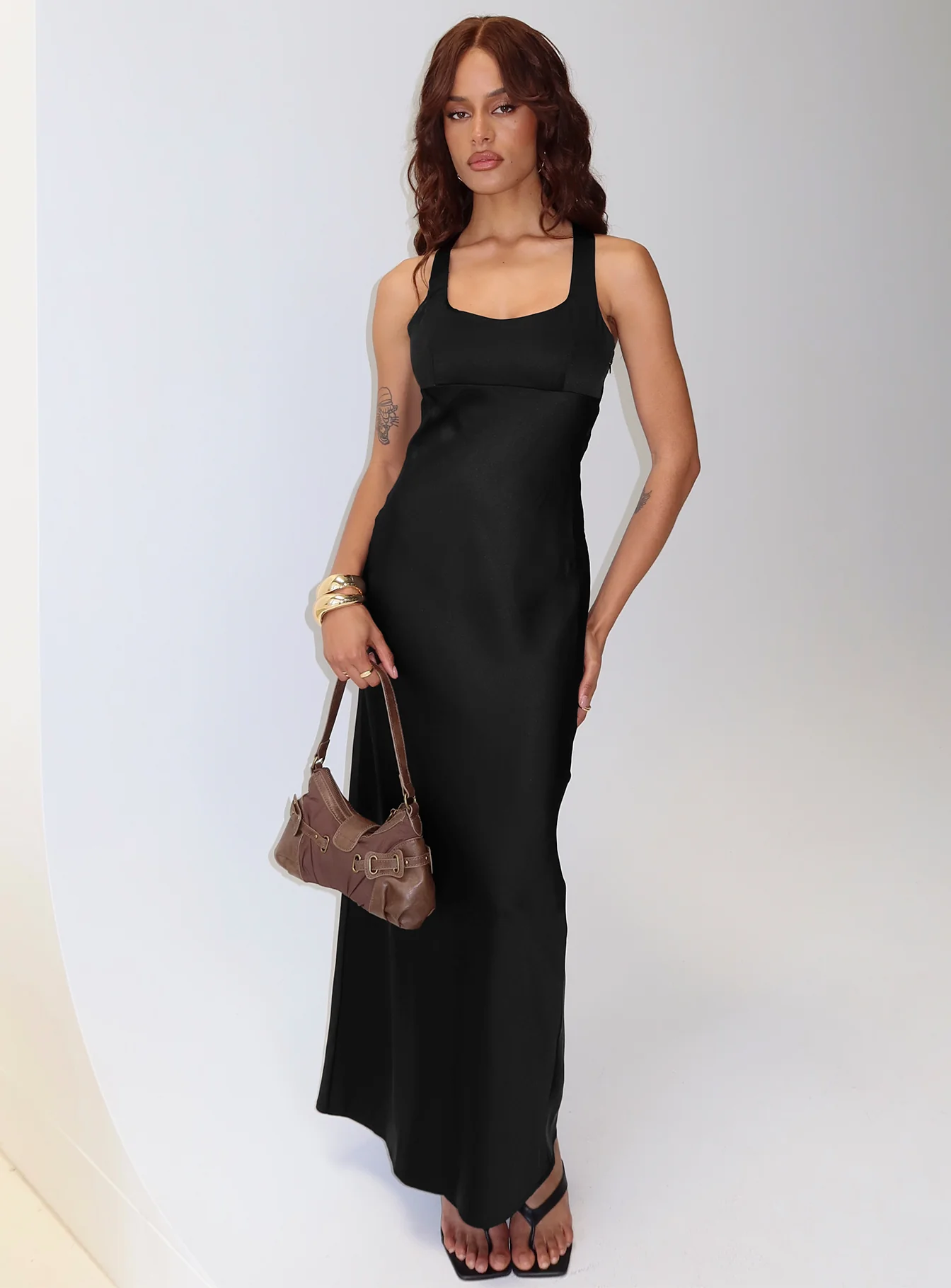 Alter Egos Drape Maxi Dress Black