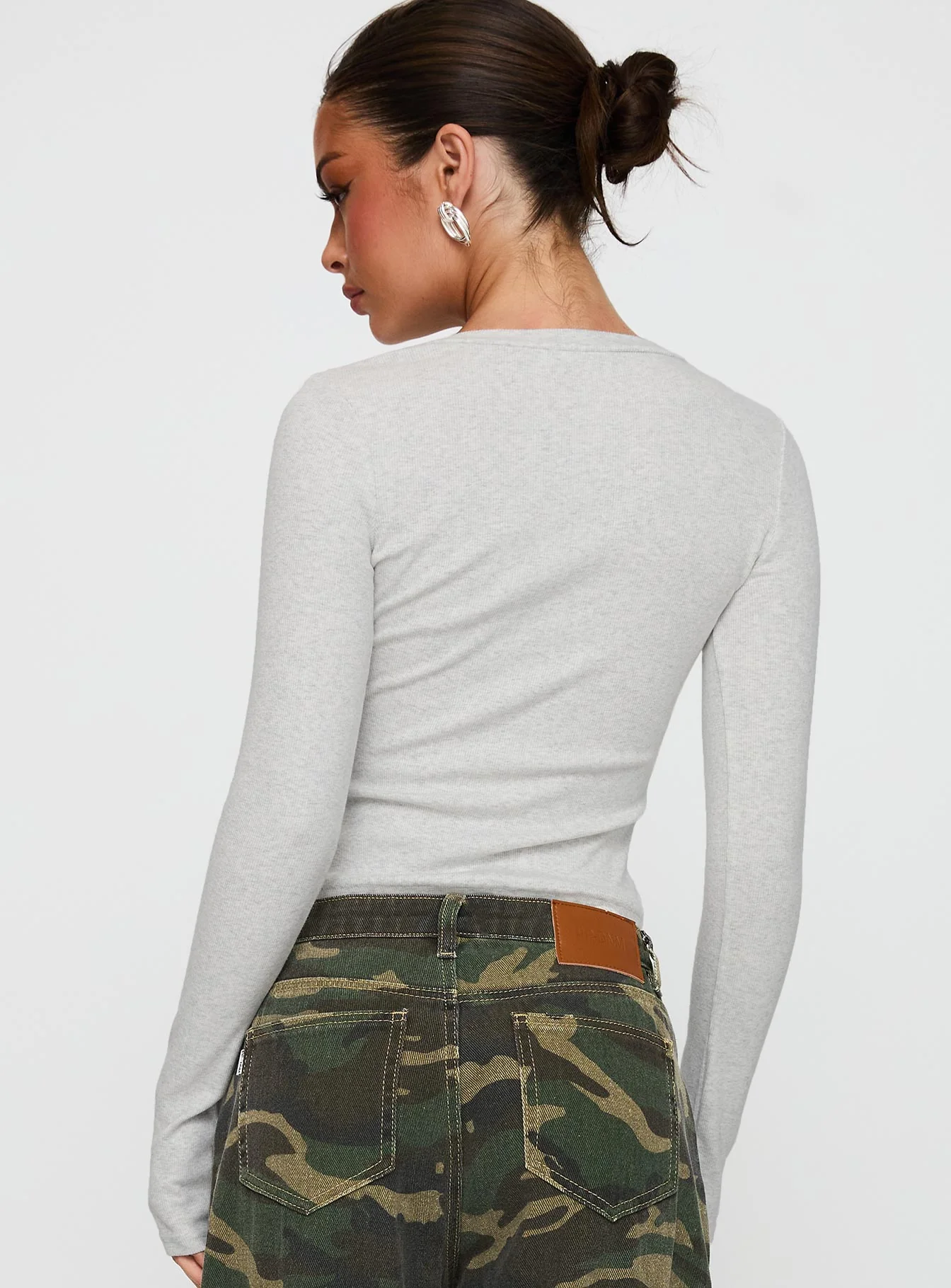 Sandra Dee Knit Top Grey Marle