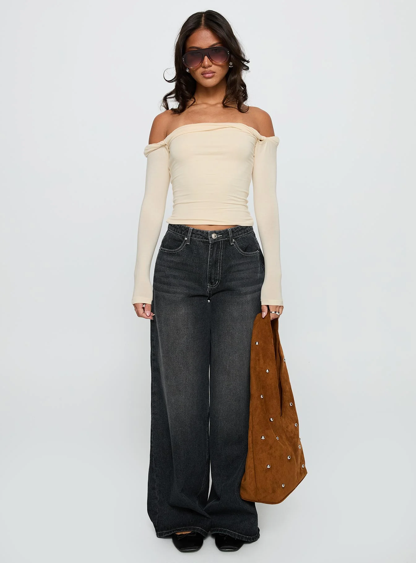 Naylor Wide Leg Jeans Grey Wash