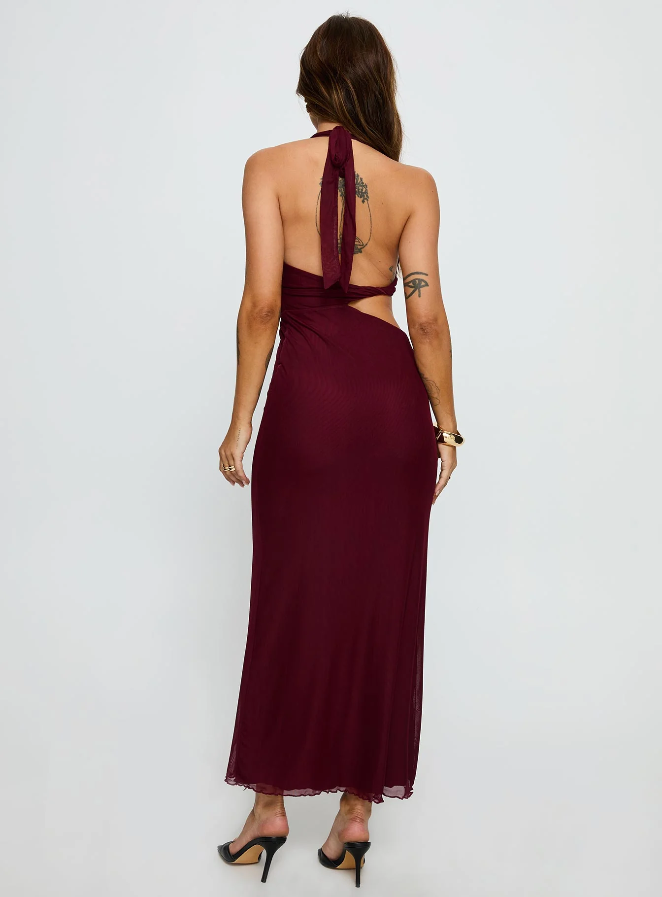 Novalee Keyhole Maxi Dress Burgundy