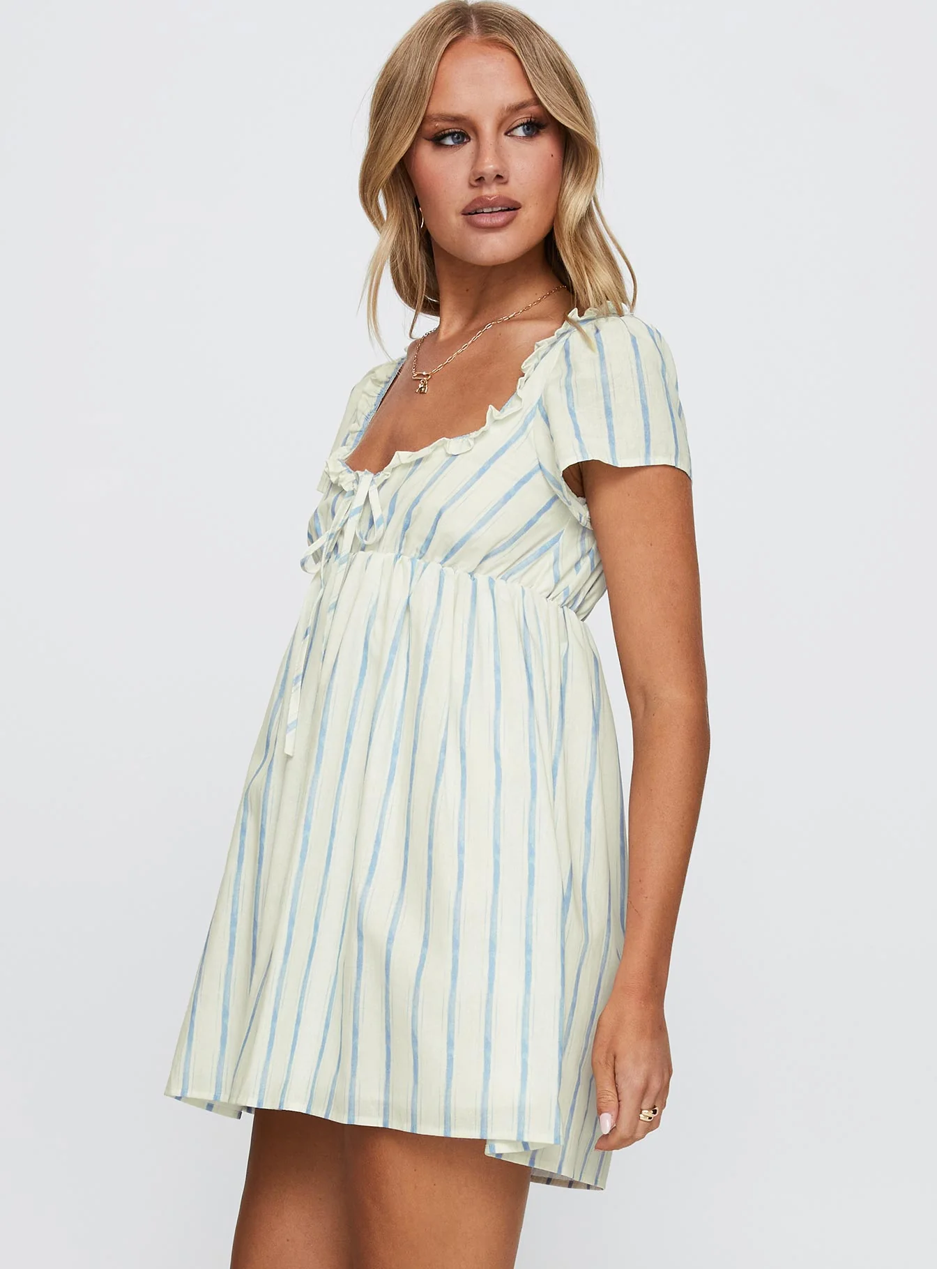 Monsterrat Mini Dress Blue Stripe