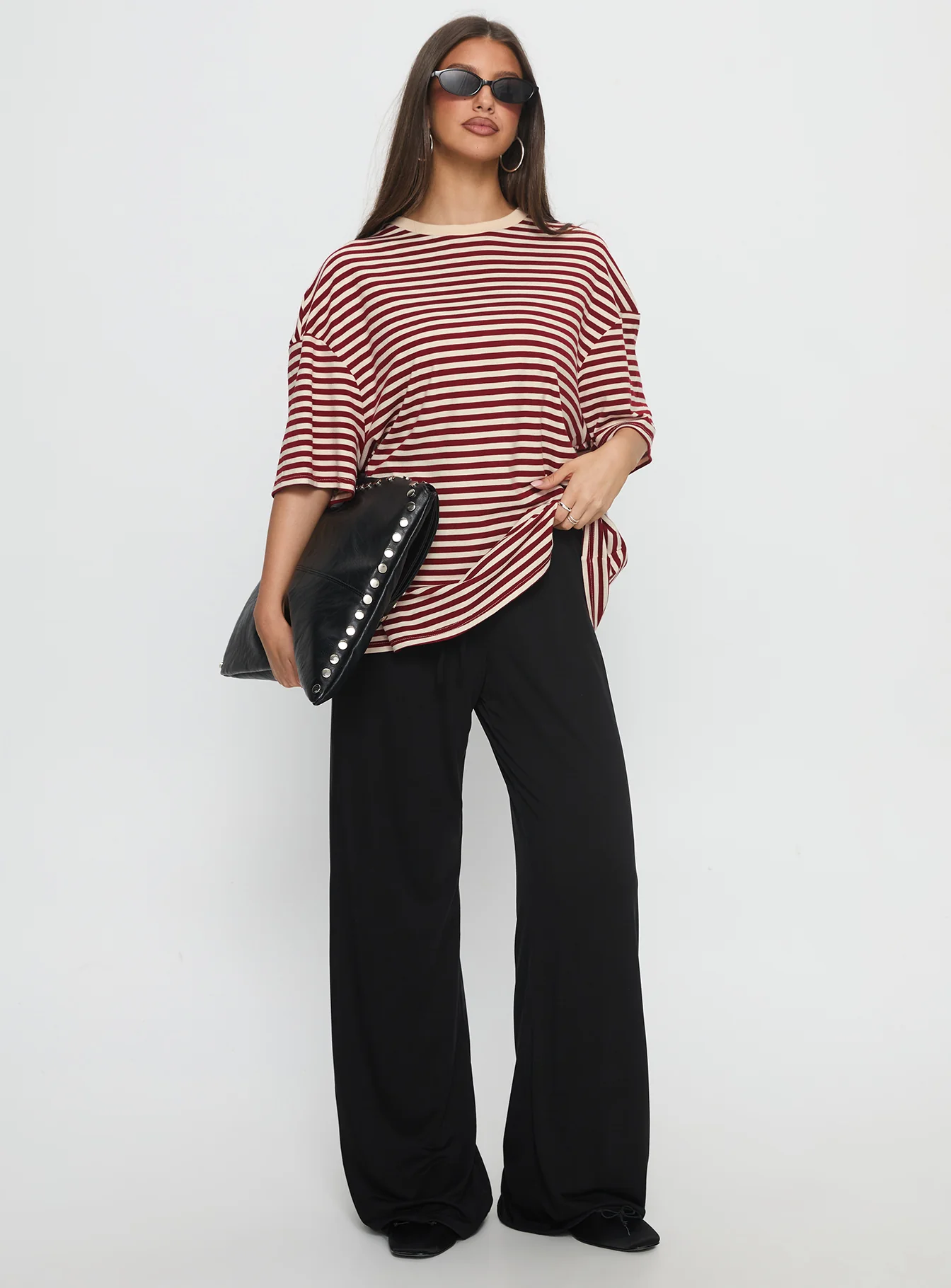Kieryn Oversized Top Red Stripe
