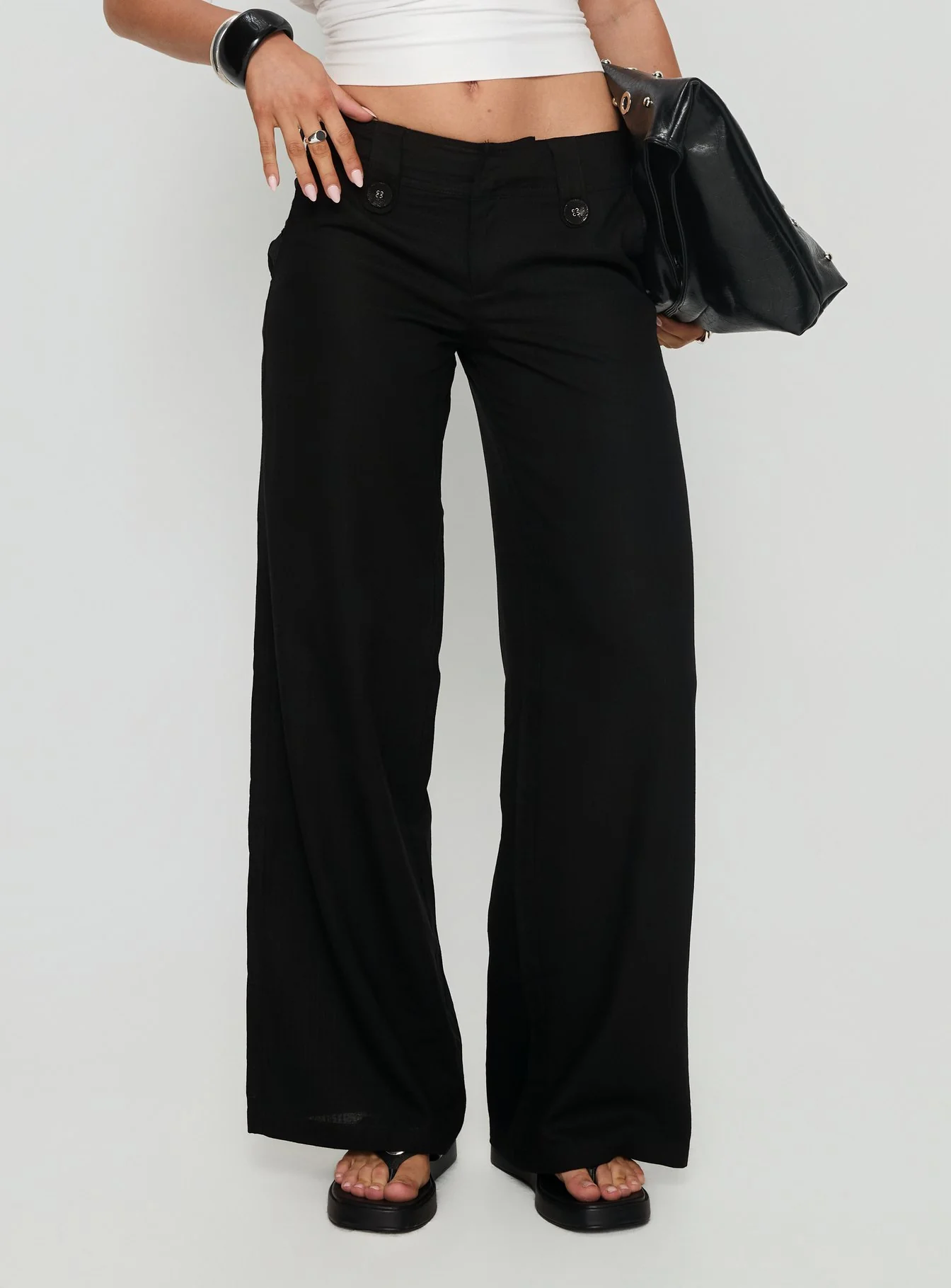 Pedra Wide Leg Pant Black