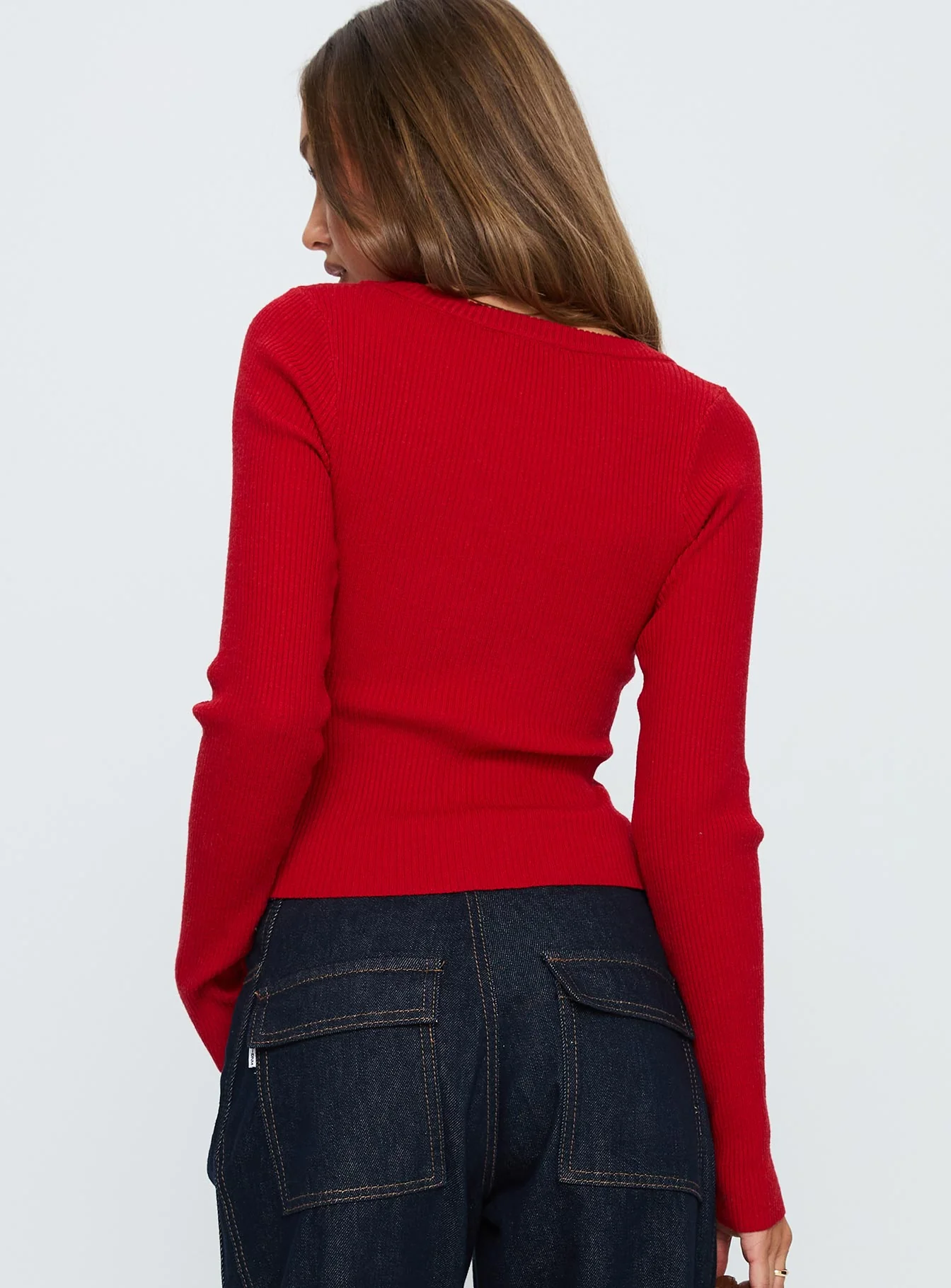 Sorenna Long Sleeve Top Red