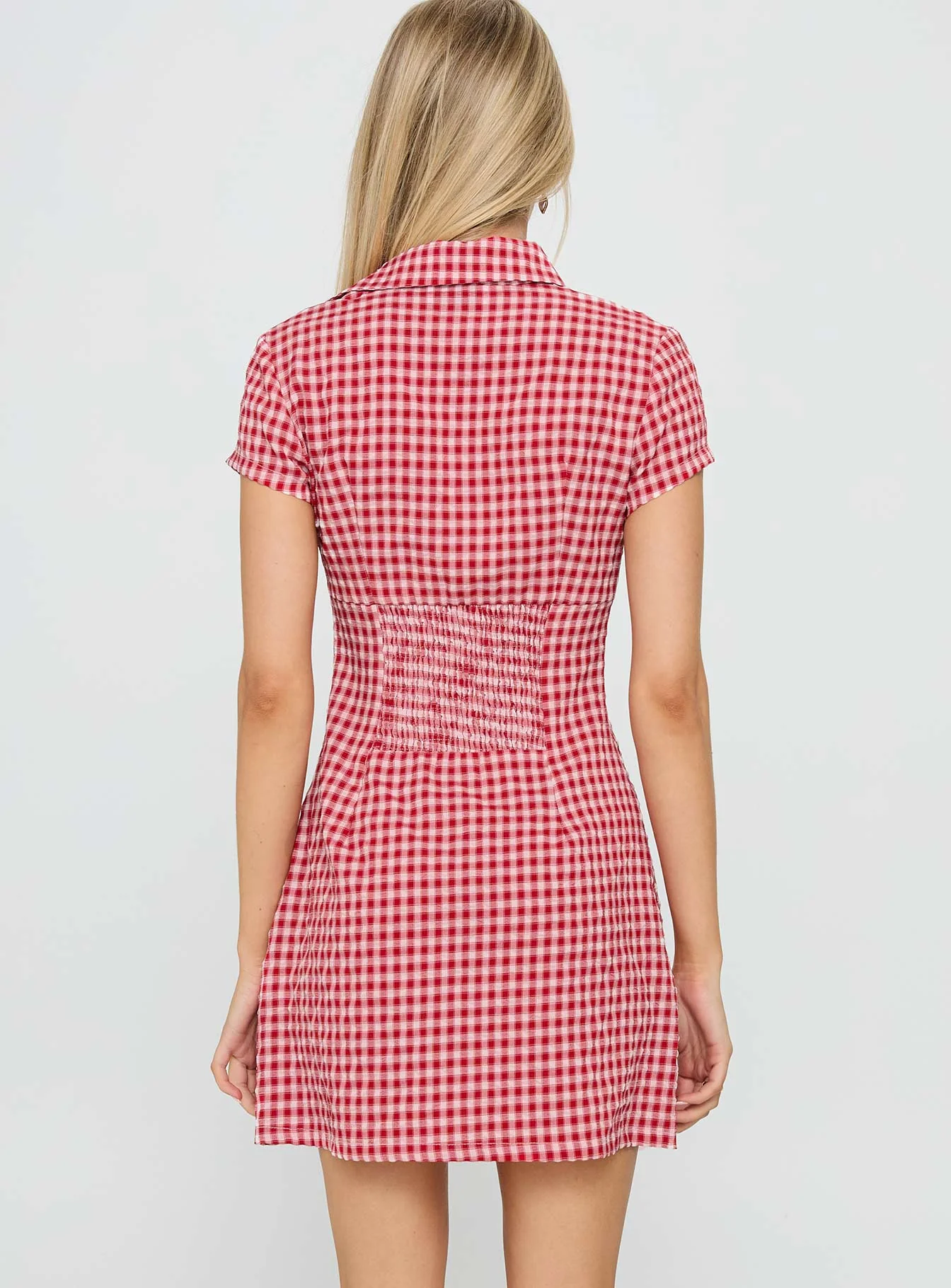 Motley Mini Dress Red Check