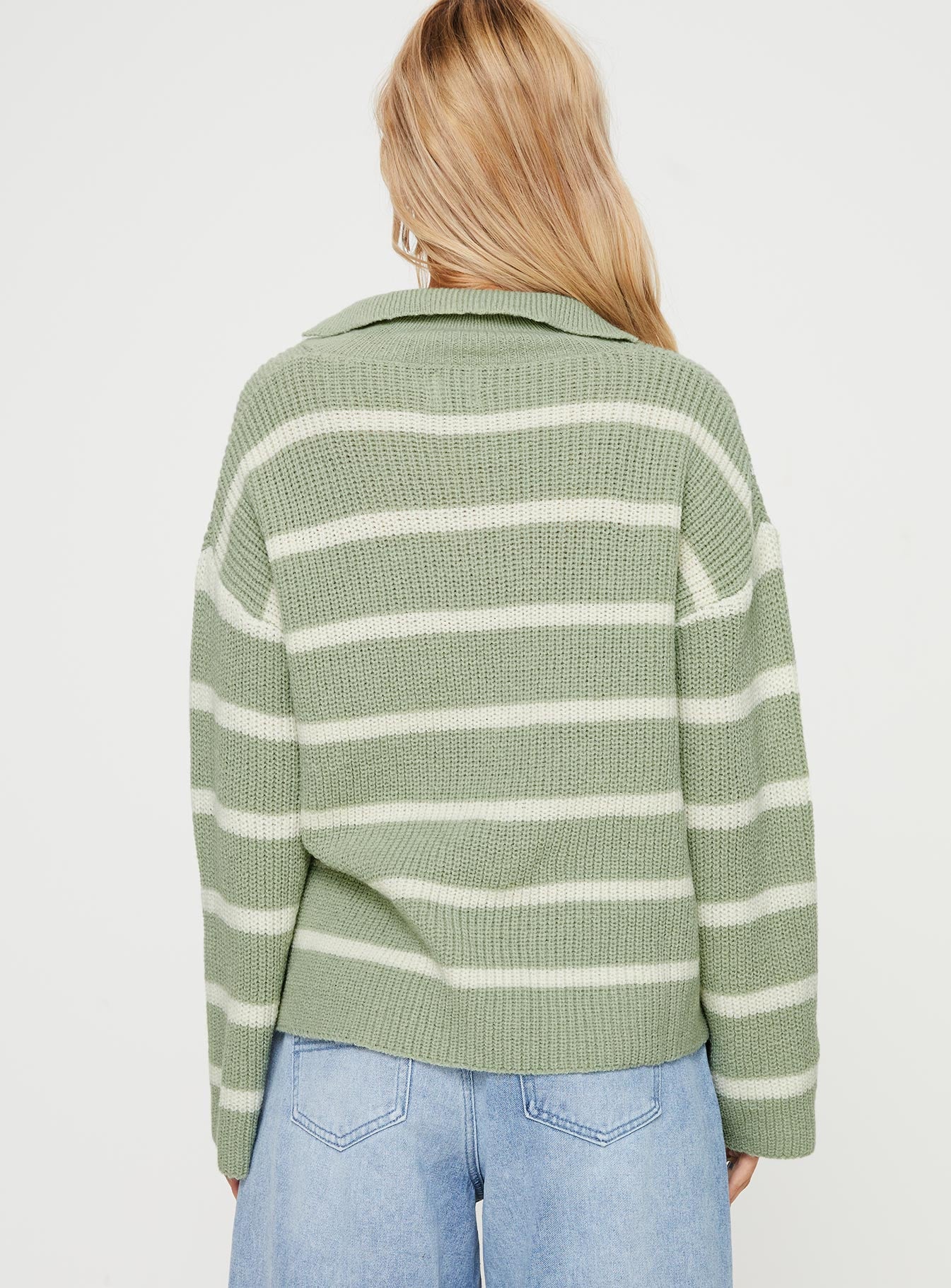 Forte Knit Sweater Sage/cream