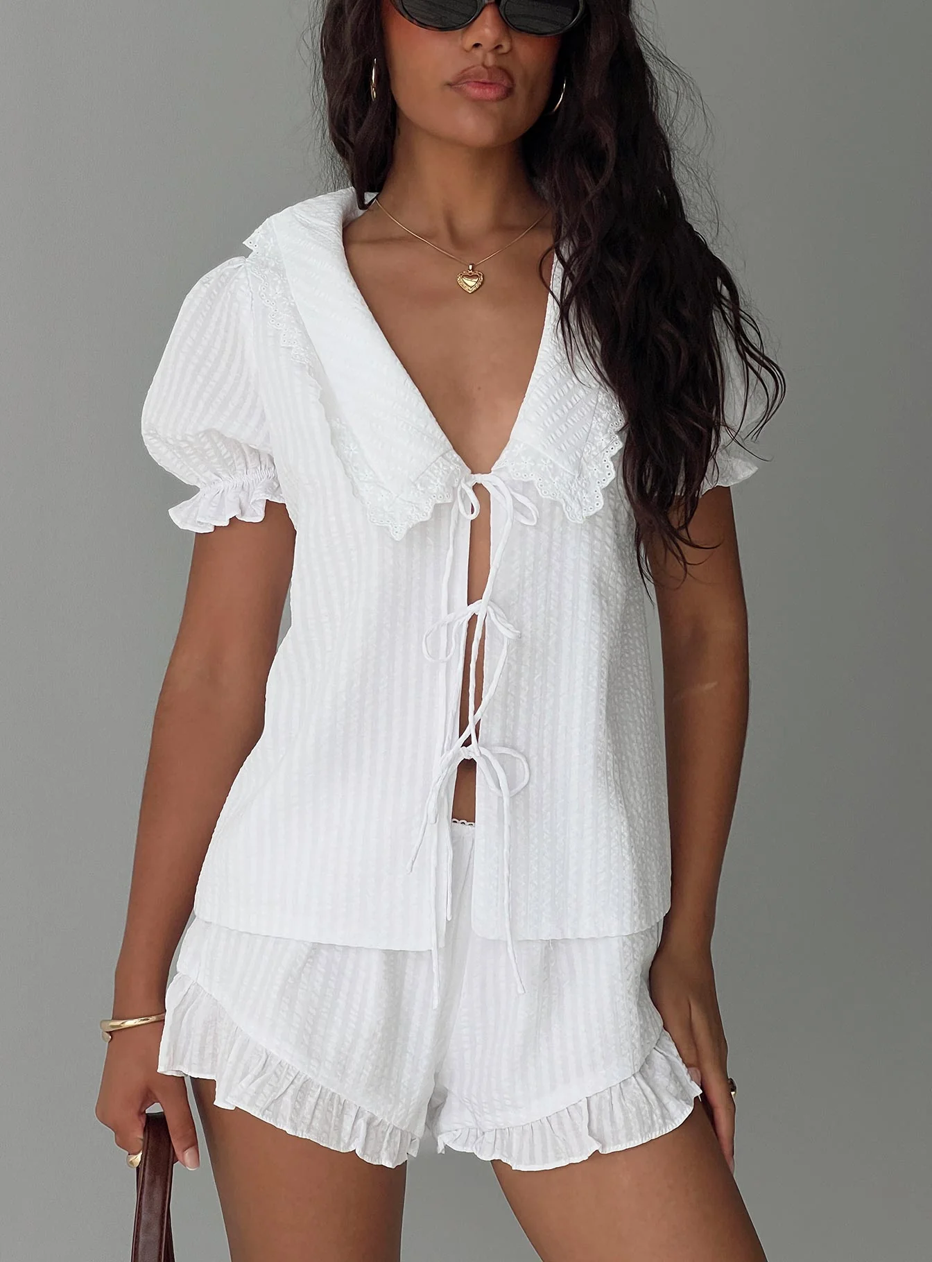 Eternal Sun Collared Set White