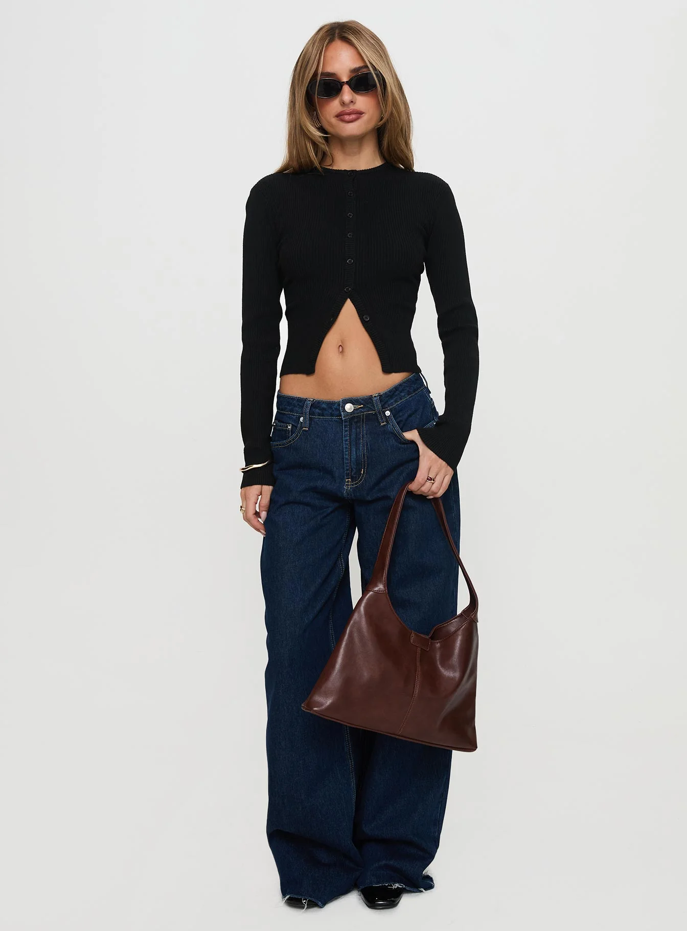 Suzu Long Sleeve Knit Top Black