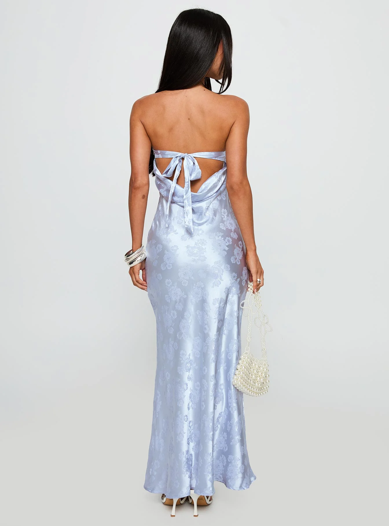 Haley Maxi Dress Blue Jacquard