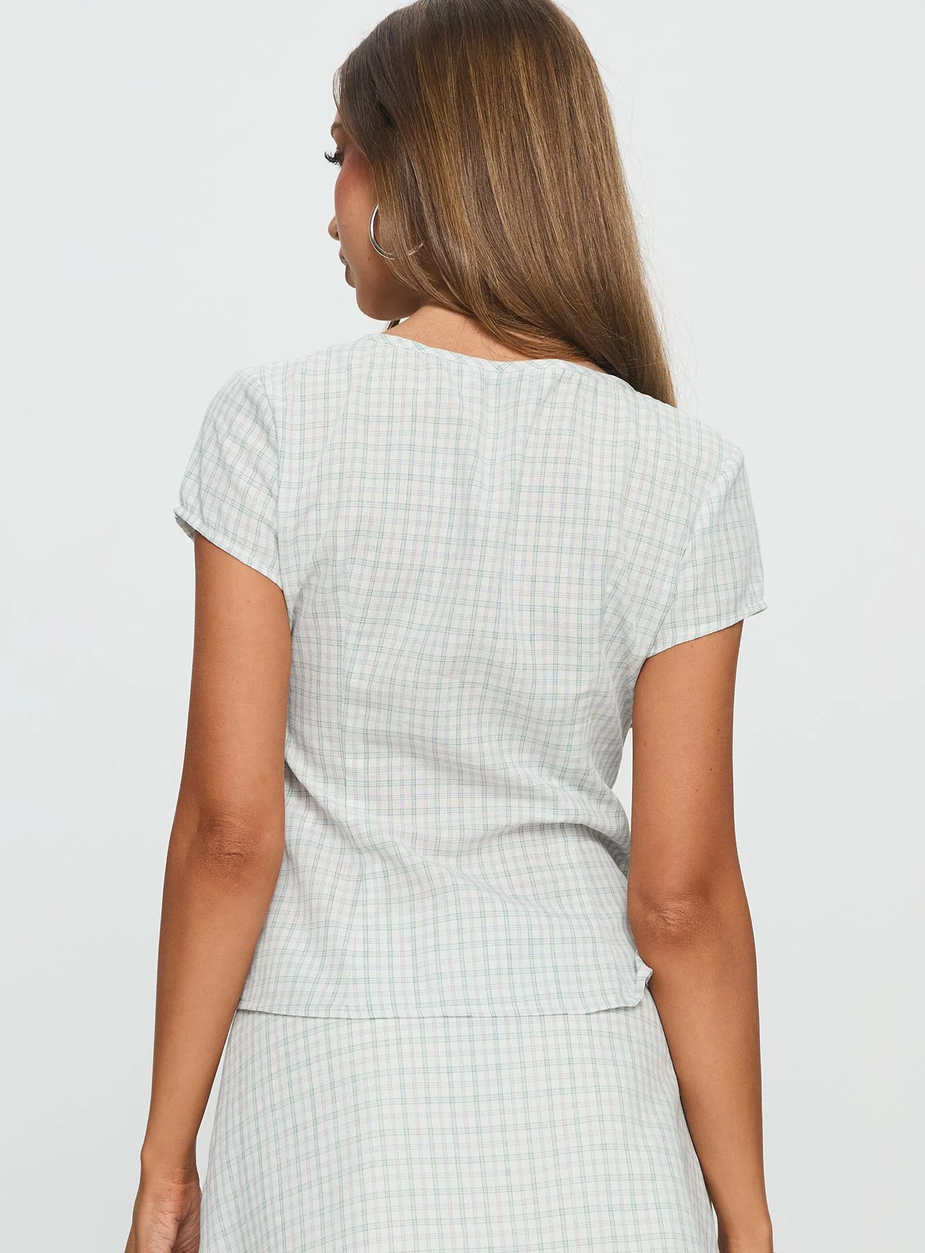 Prominent Wrap Top Green Check
