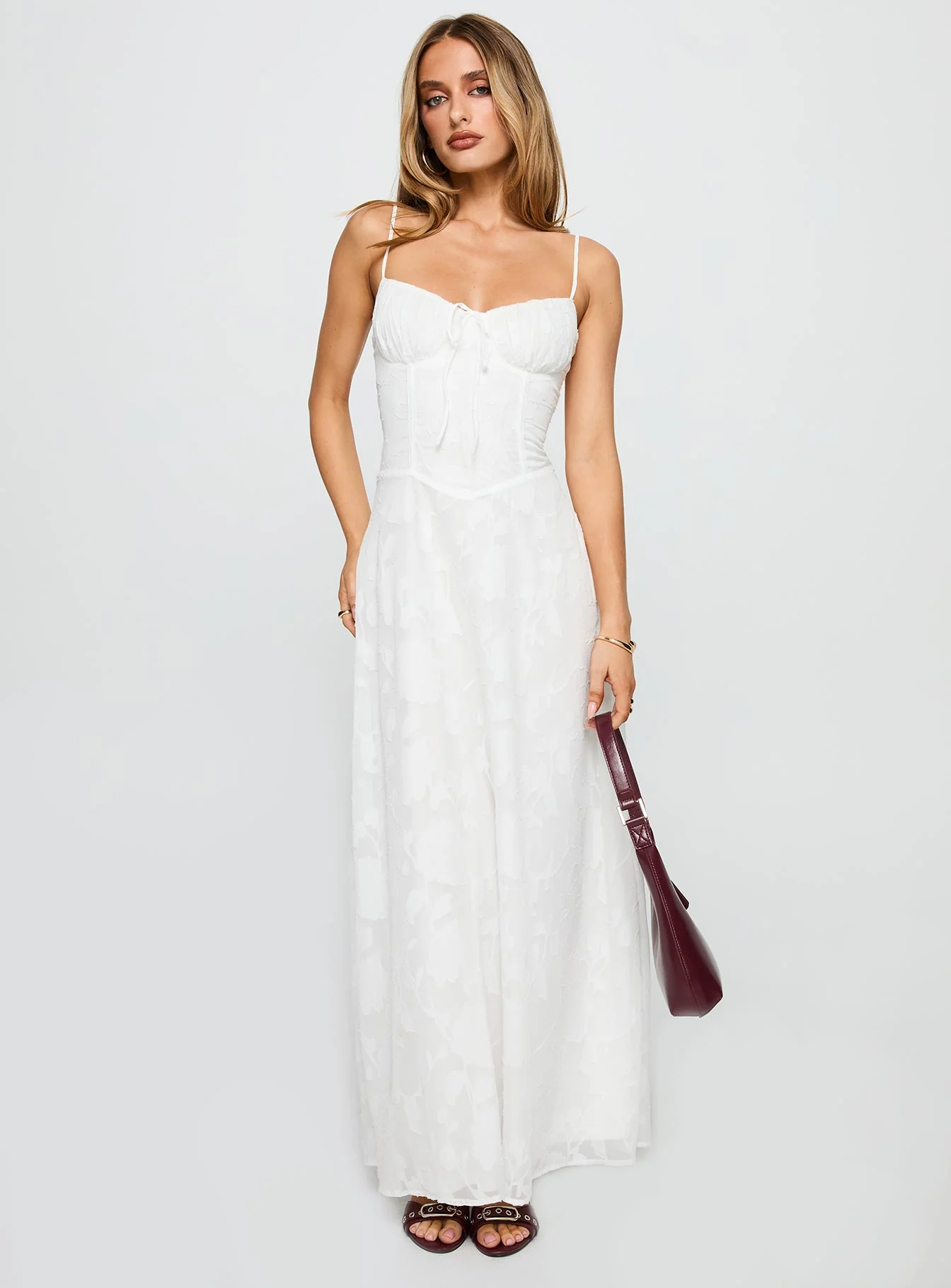 Kosetta Burnout Maxi Dress White