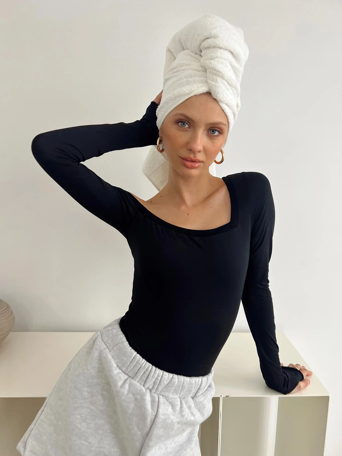 Redyne Off Shoulder Bodysuit Black