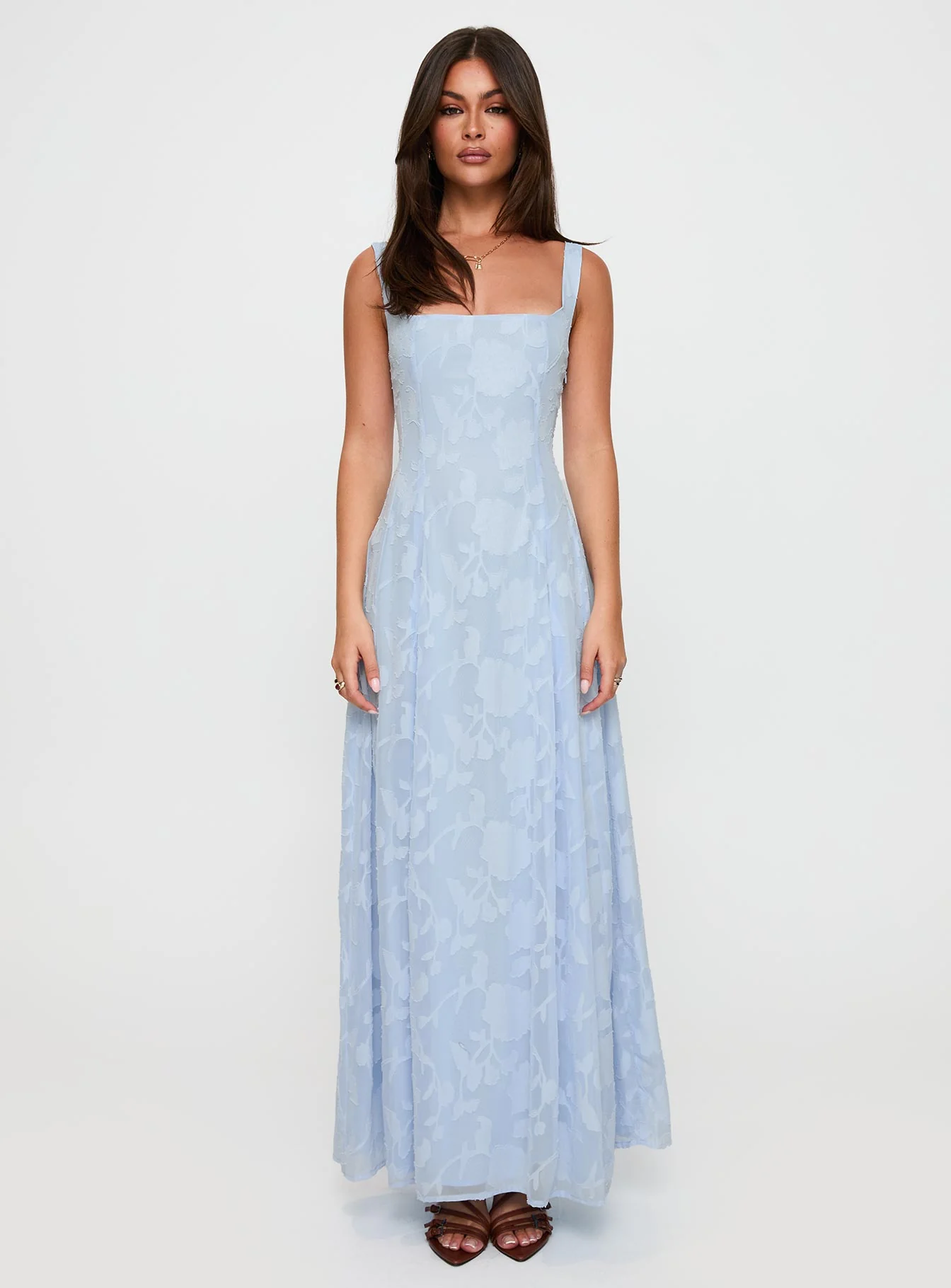 Margaux Burnout Maxi Dress Blue