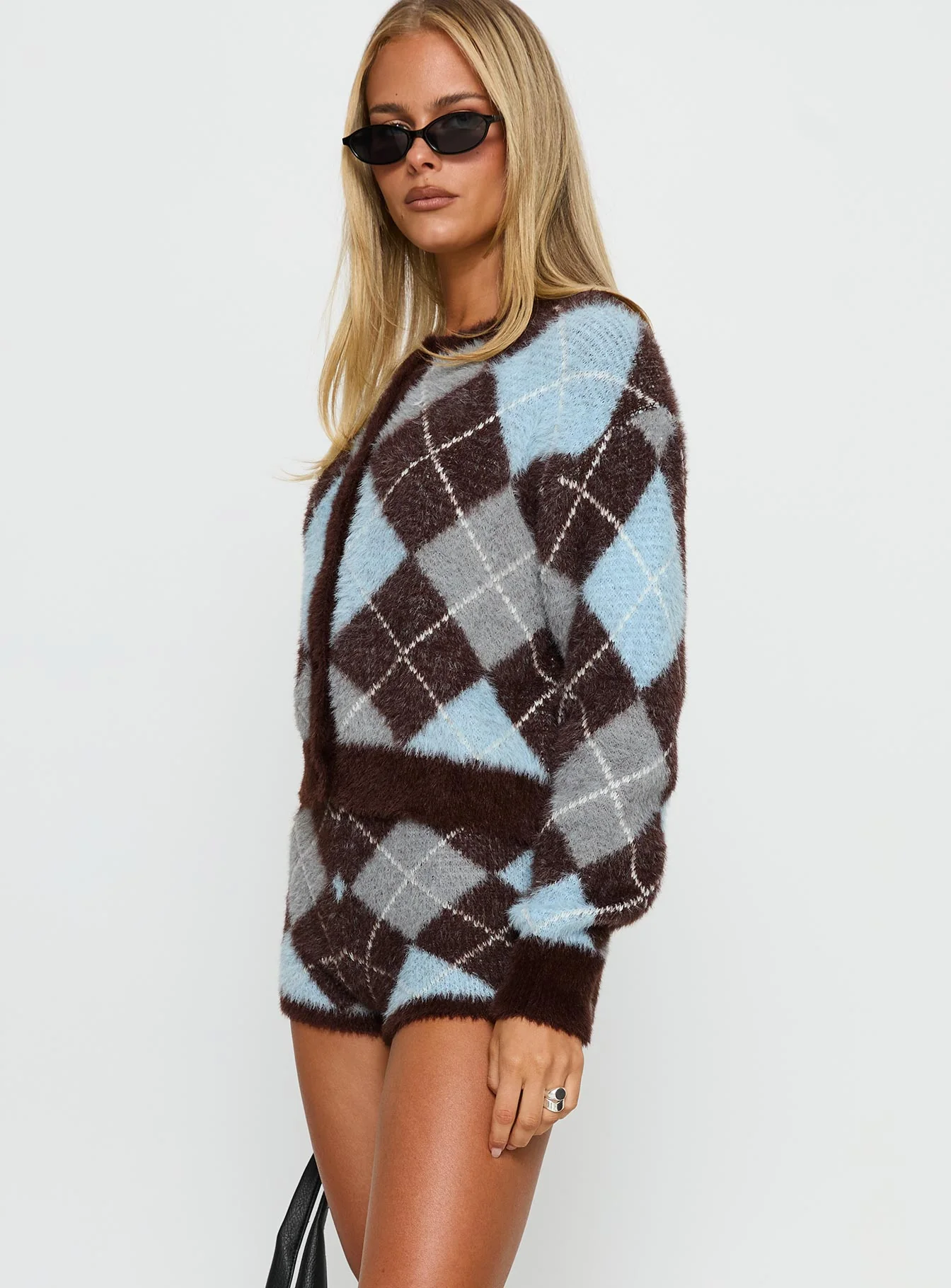 Kenlea Micro Shorts Blue Argyle