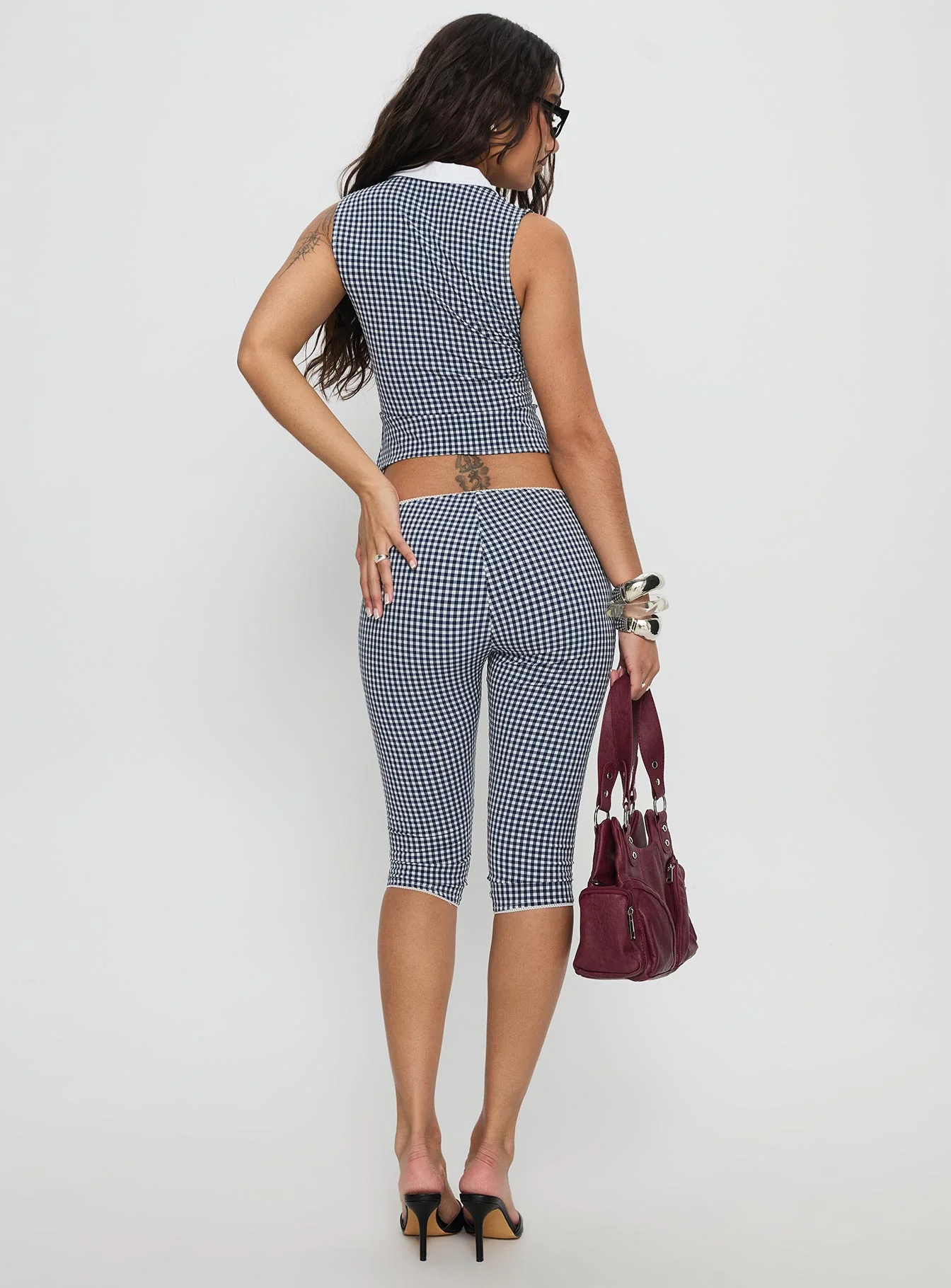 Tuka Capri Navy Gingham