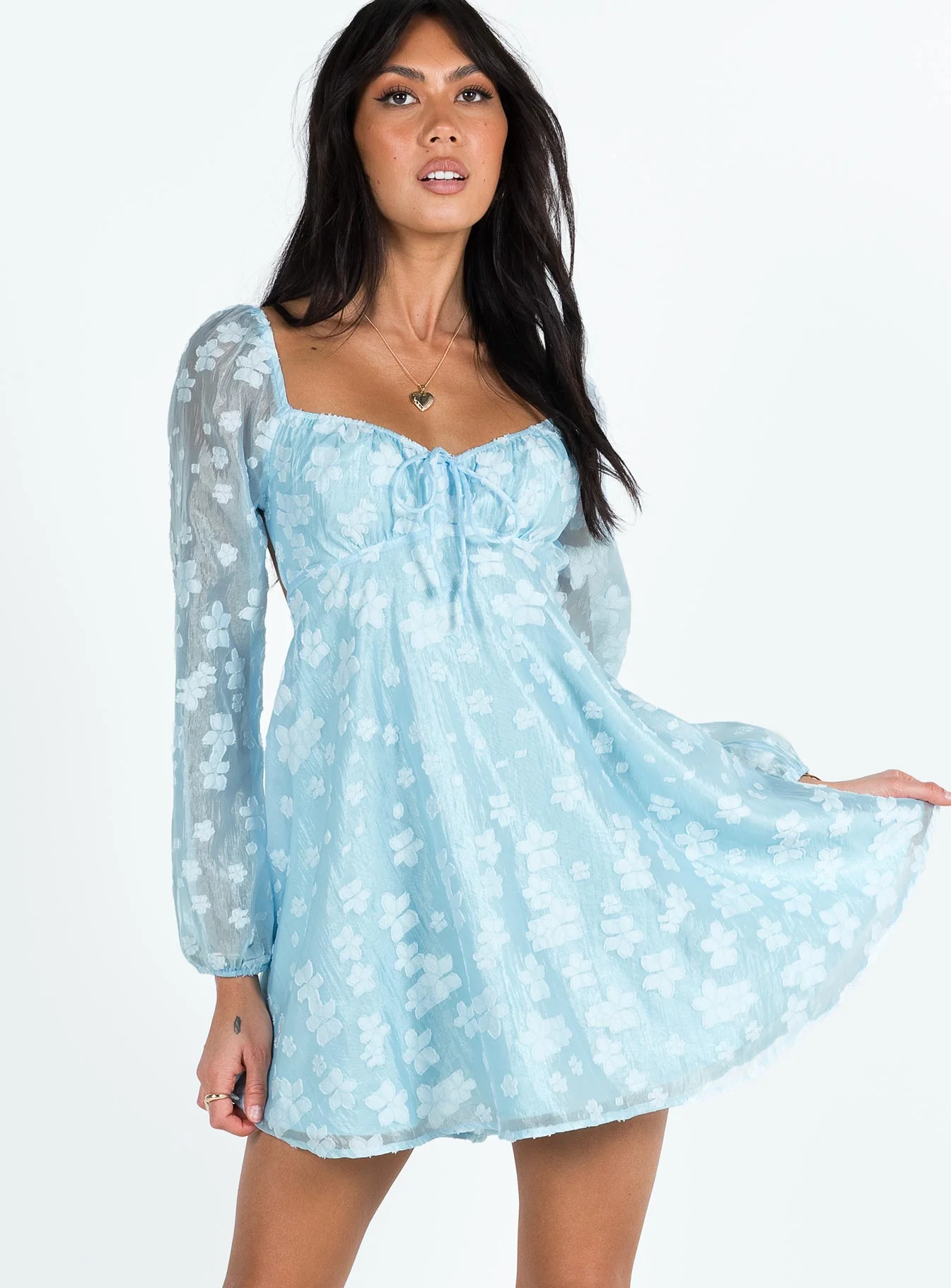 Marceau Long Sleeve Mini Dress Blue