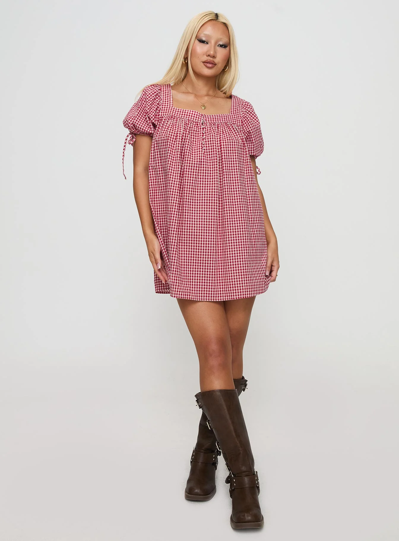 Lilibet Mini Dress Red Gingham