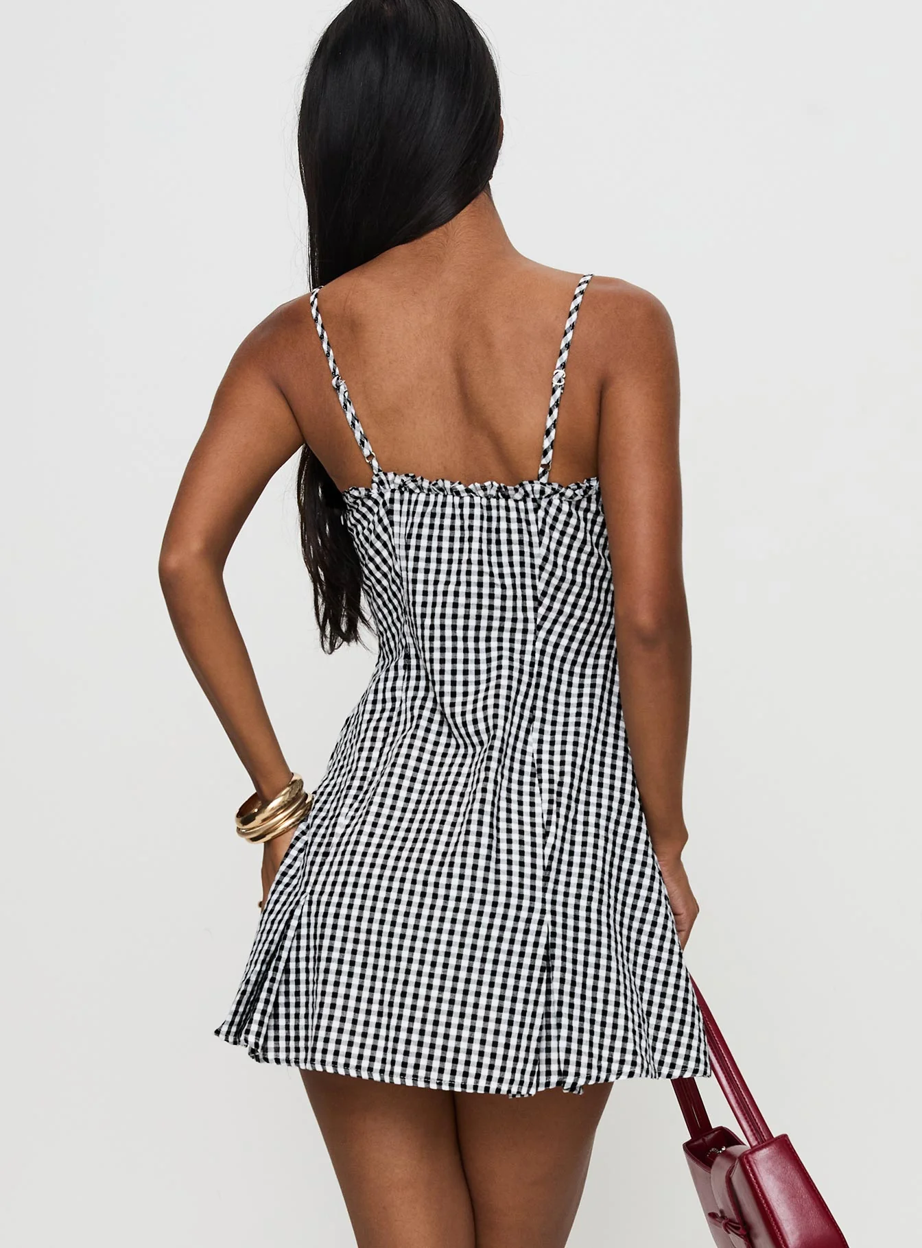 Bessette Mini Dress Black Gingham