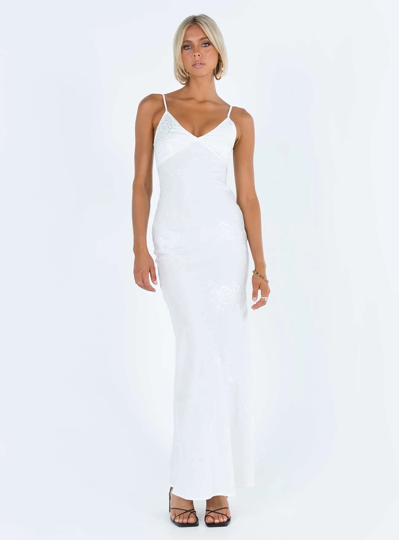 Isbell Satin Maxi Dress White