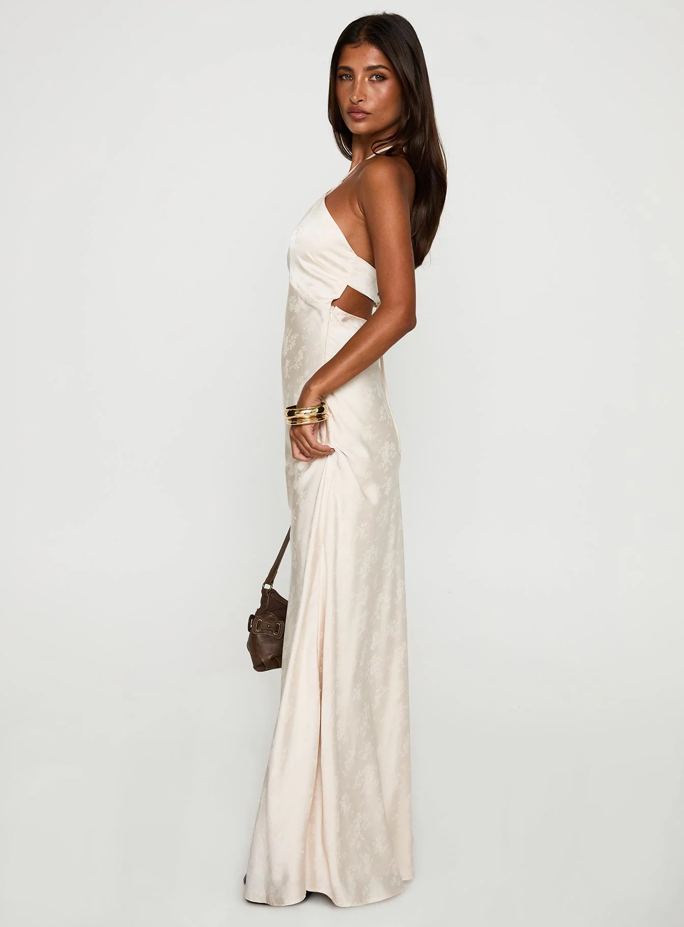 Limosina Halter Maxi Dress Champagne