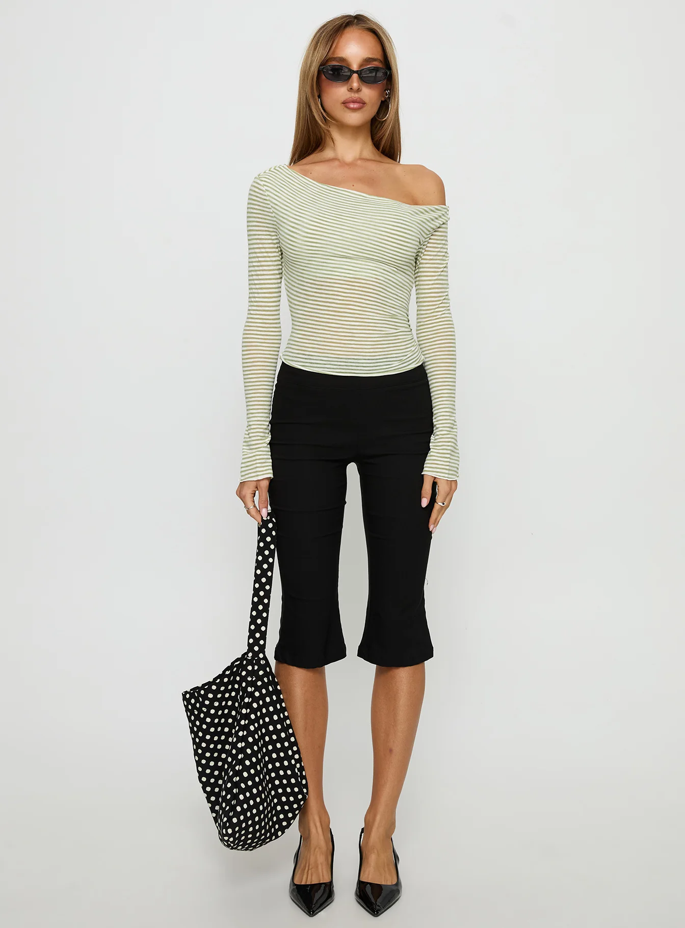 Synergies Long Sleeve Top Sage / White Stripe