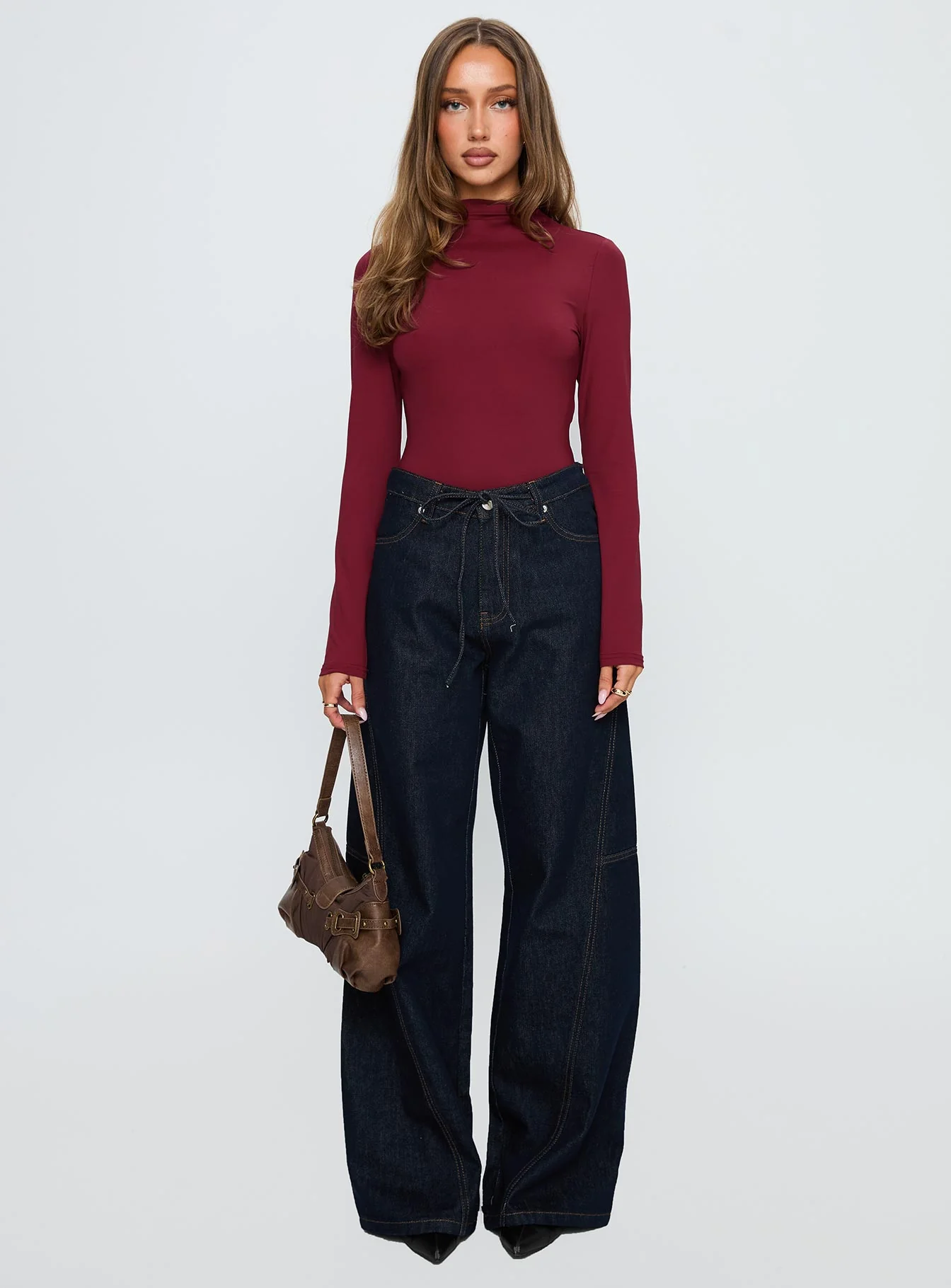 Augustness Long Sleeve Bodysuit Burgundy