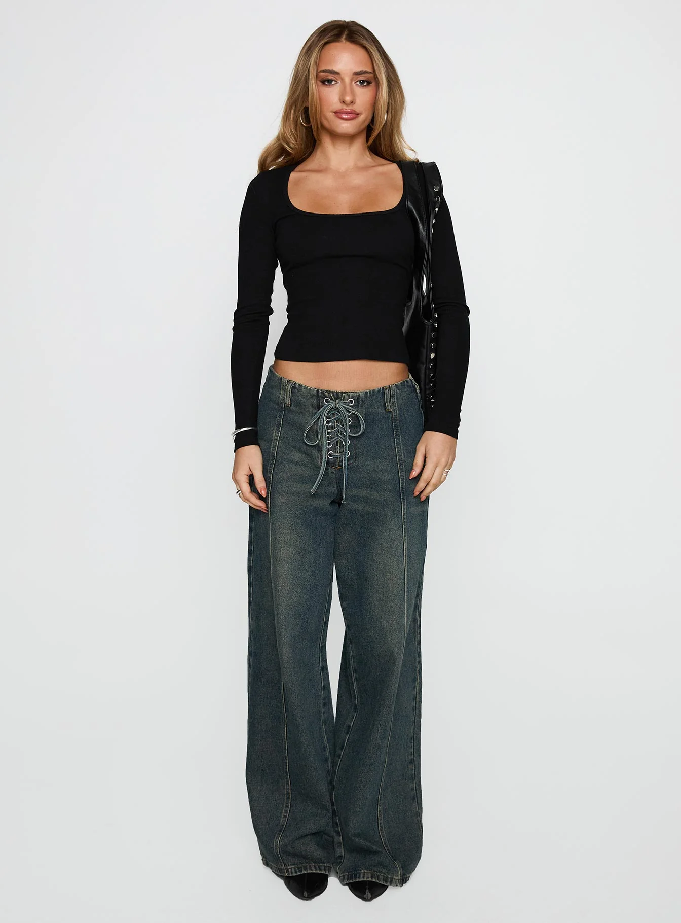 Baseline Rib Long Sleeve Top Black