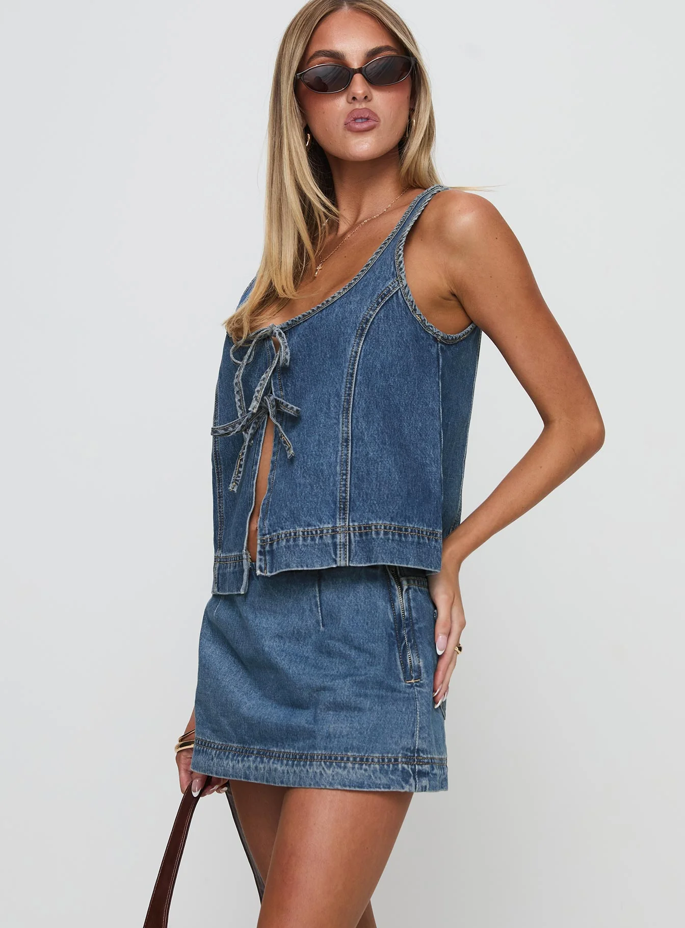Stefenie Denim Skort Mid Wash Tall