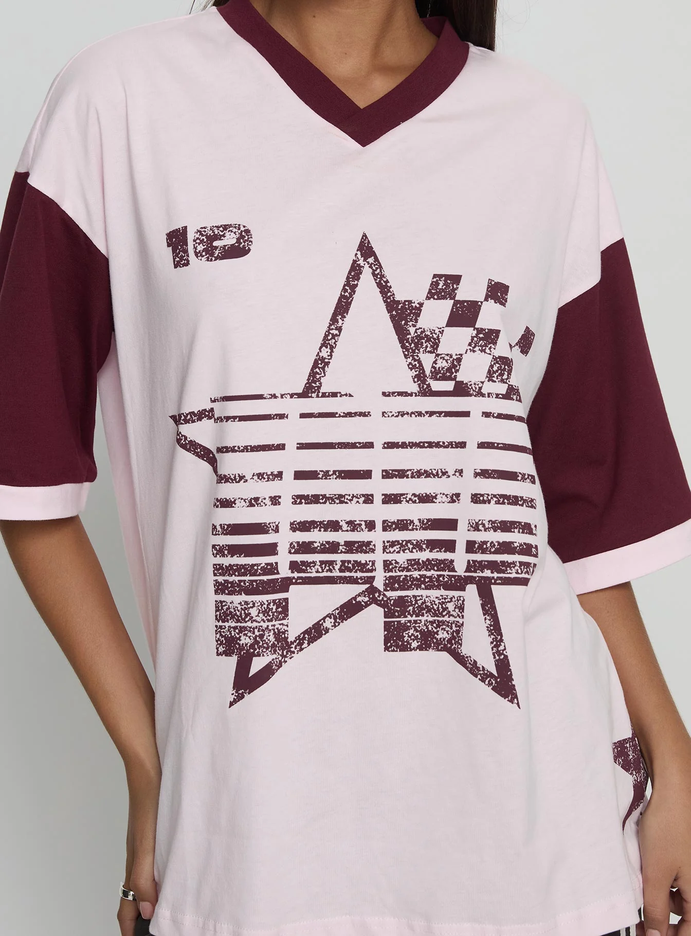 Nachell Short Sleeve Moto Top Pink