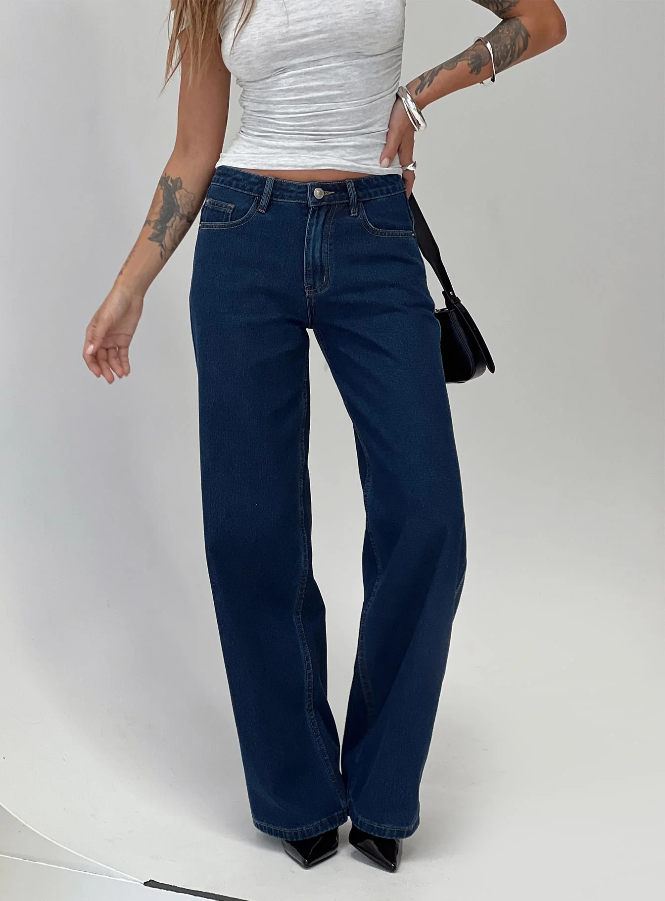 Maryanne Mid Rise Straight Leg Jeans Dark Wash