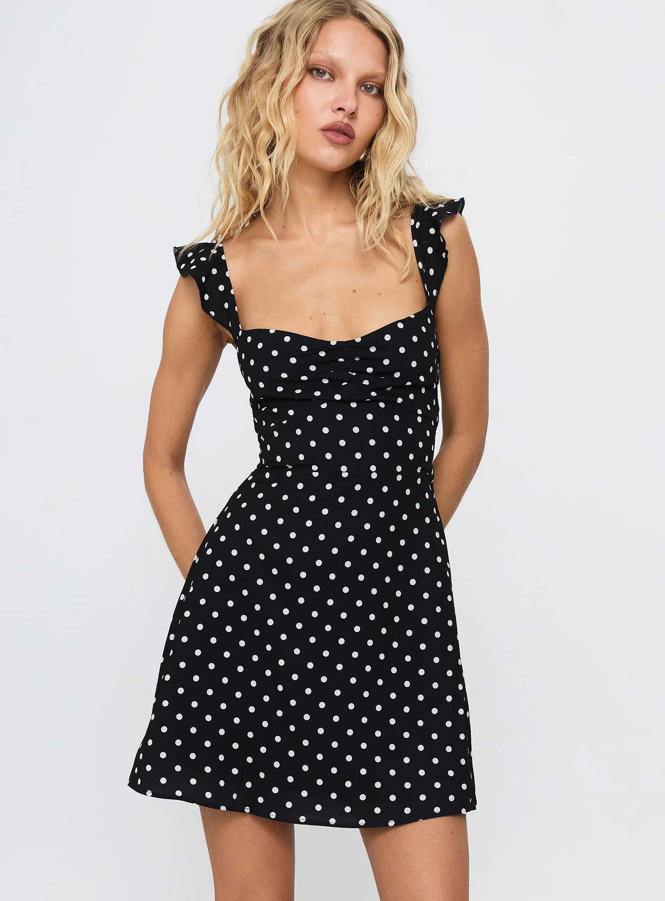Landon Mini Dress Black / Polka Dot