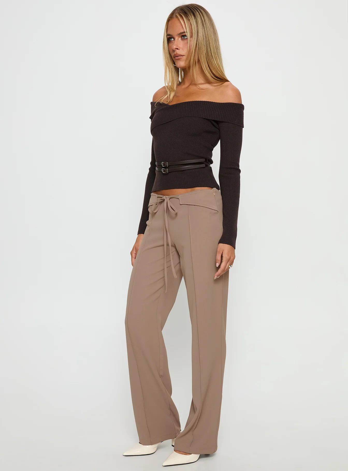 Narratives Wrap Tie Trouser Pant Taupe