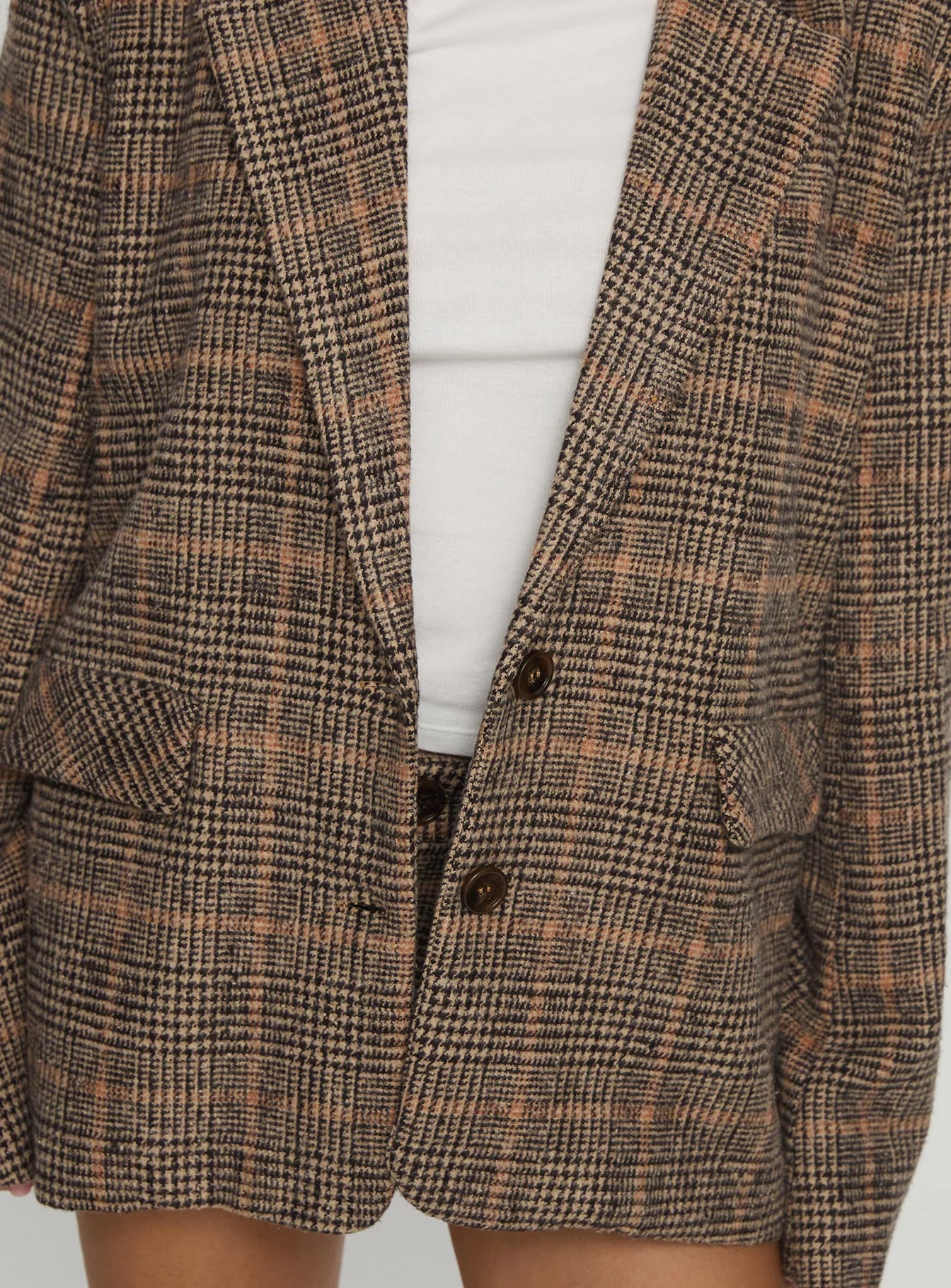 Ayvanna Oversized Blazer Brown Plaid