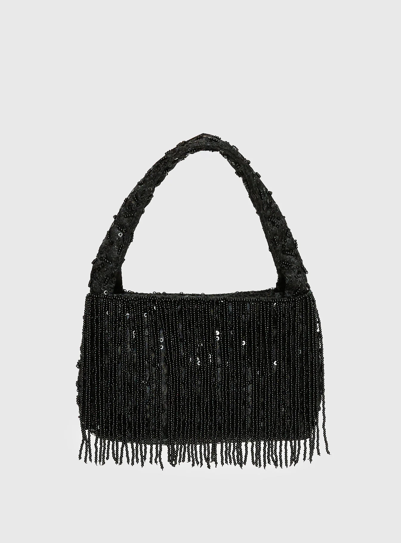 Kiss Goodbye Beaded Tassel Bag Black